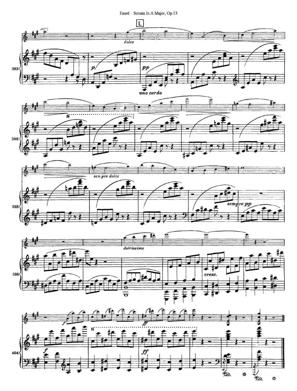 Violin Sonata No.1 Op.13（小提琴+钢琴伴奏）