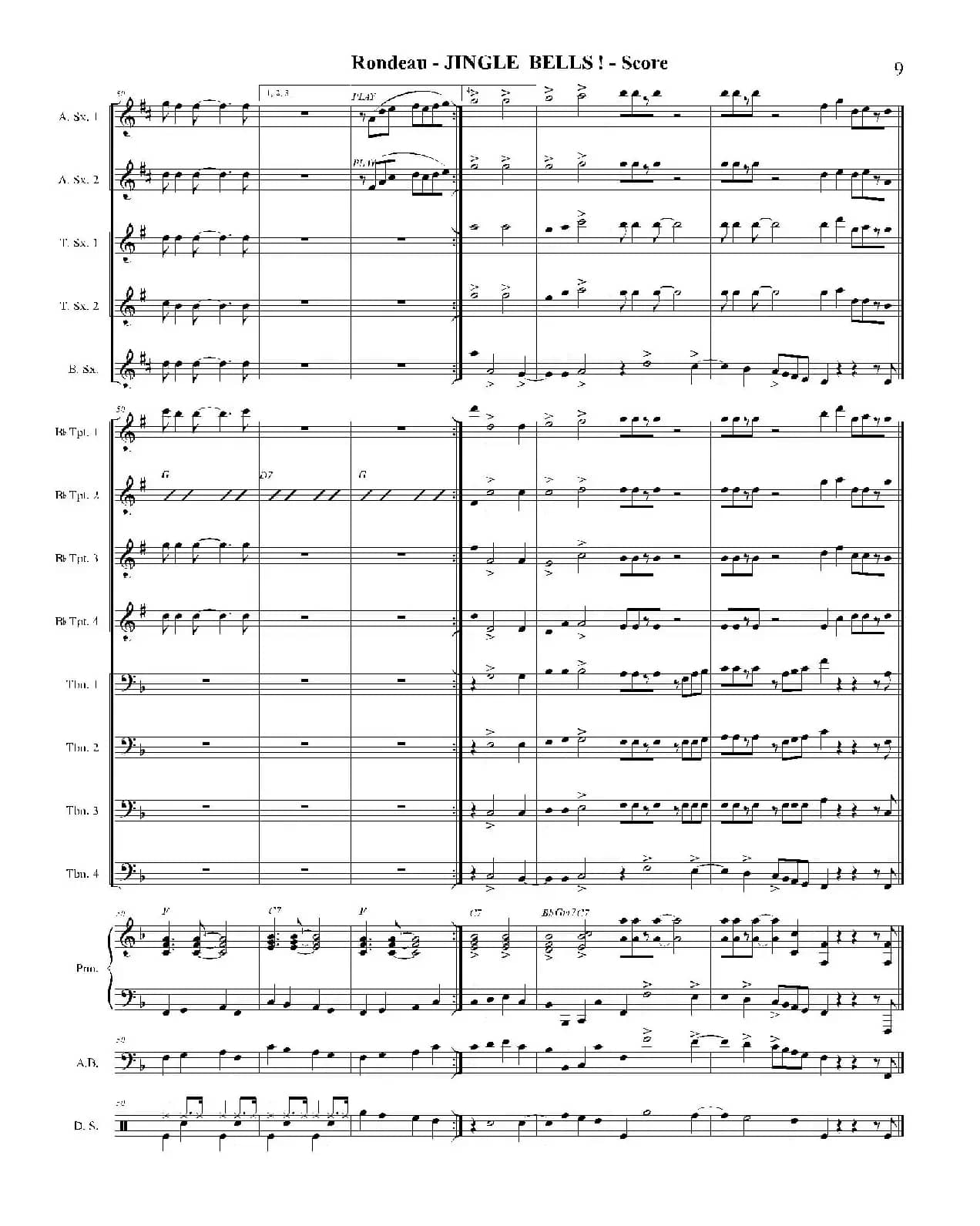 JINGLE BELLS！（第二次中音萨克斯分谱）