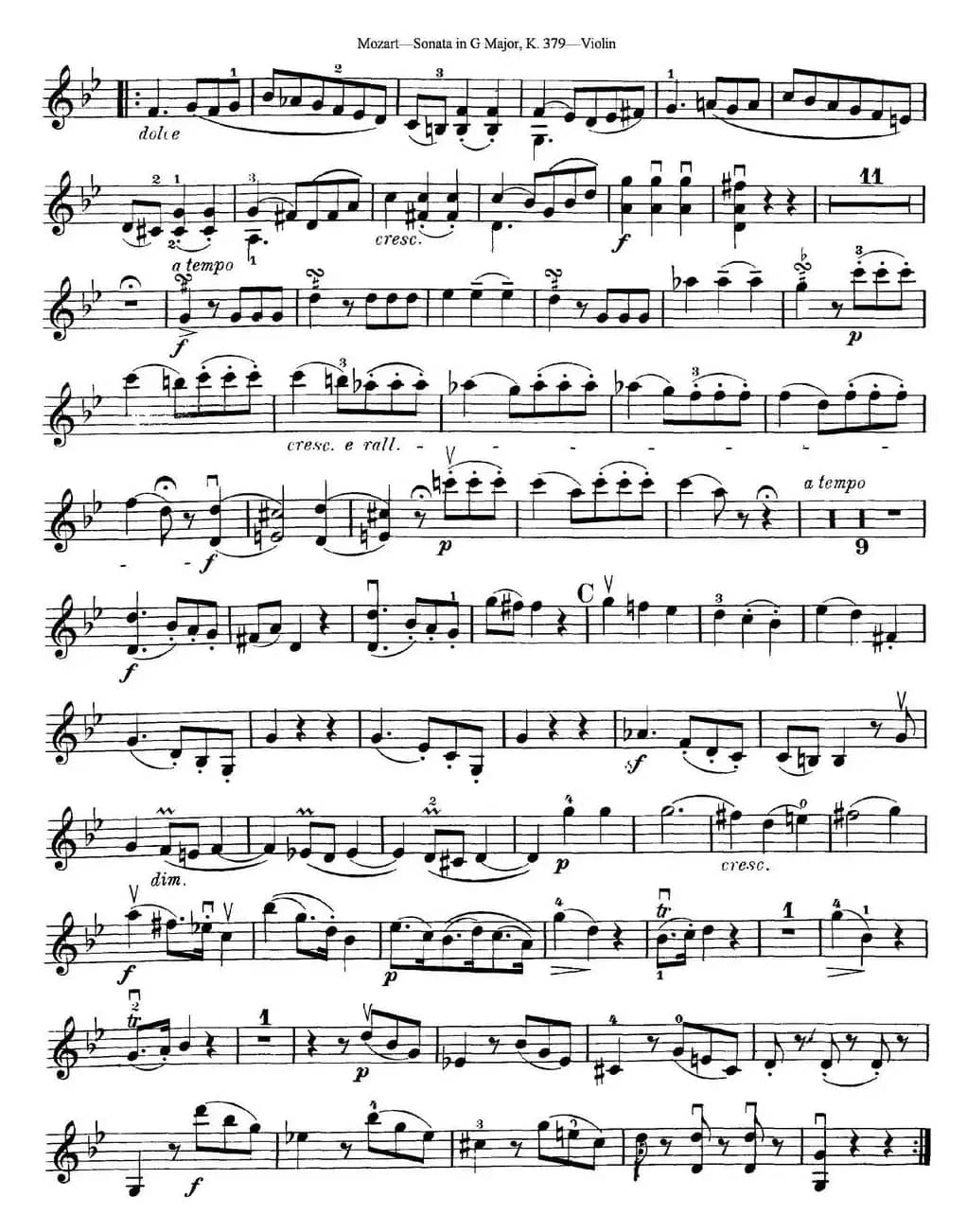 Violin Sonata in G Major K.379