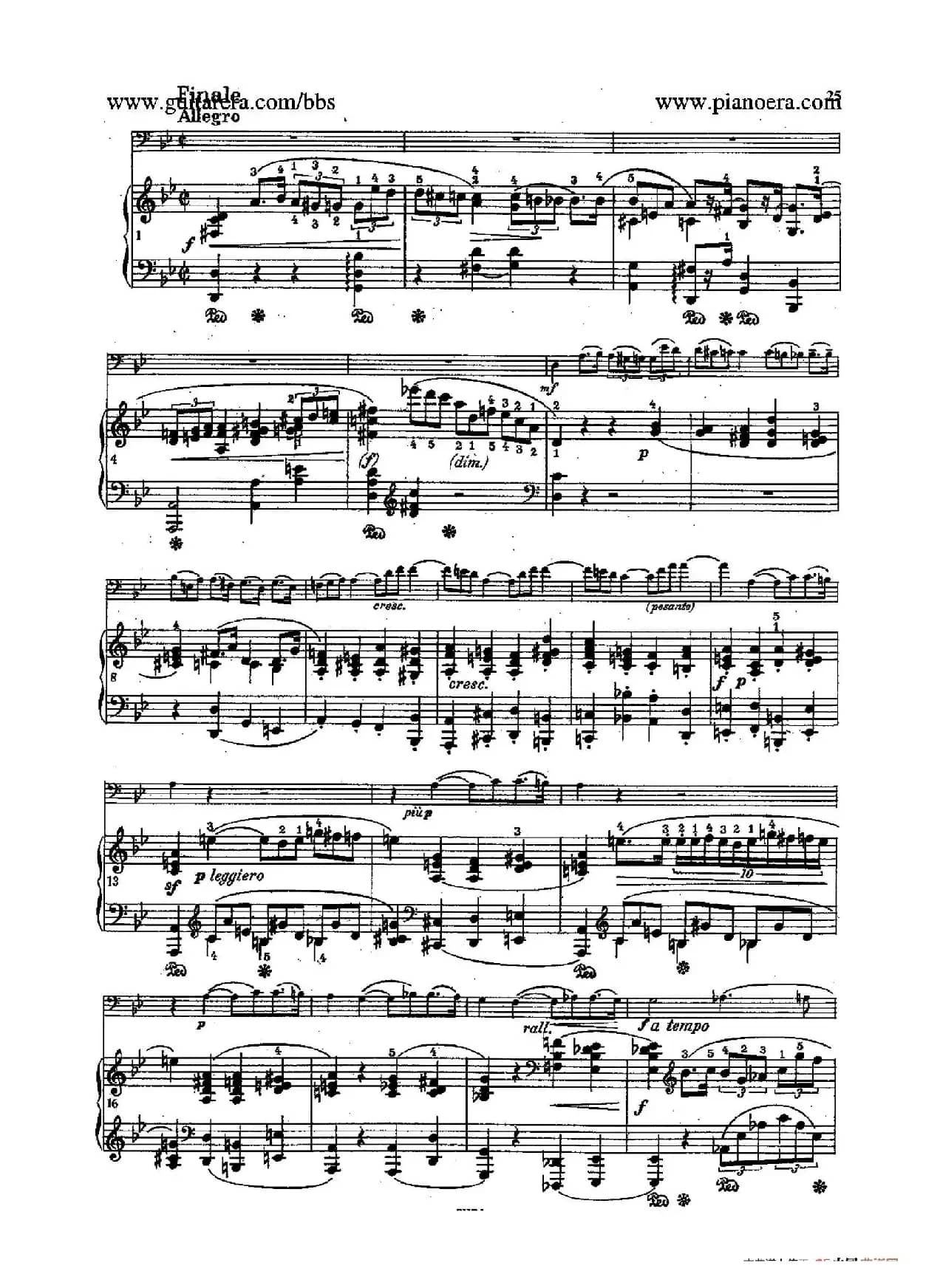 Sonata for Cello and Piano in g Minor Op.65（g小调大提琴奏鸣曲·大提琴+钢琴）
