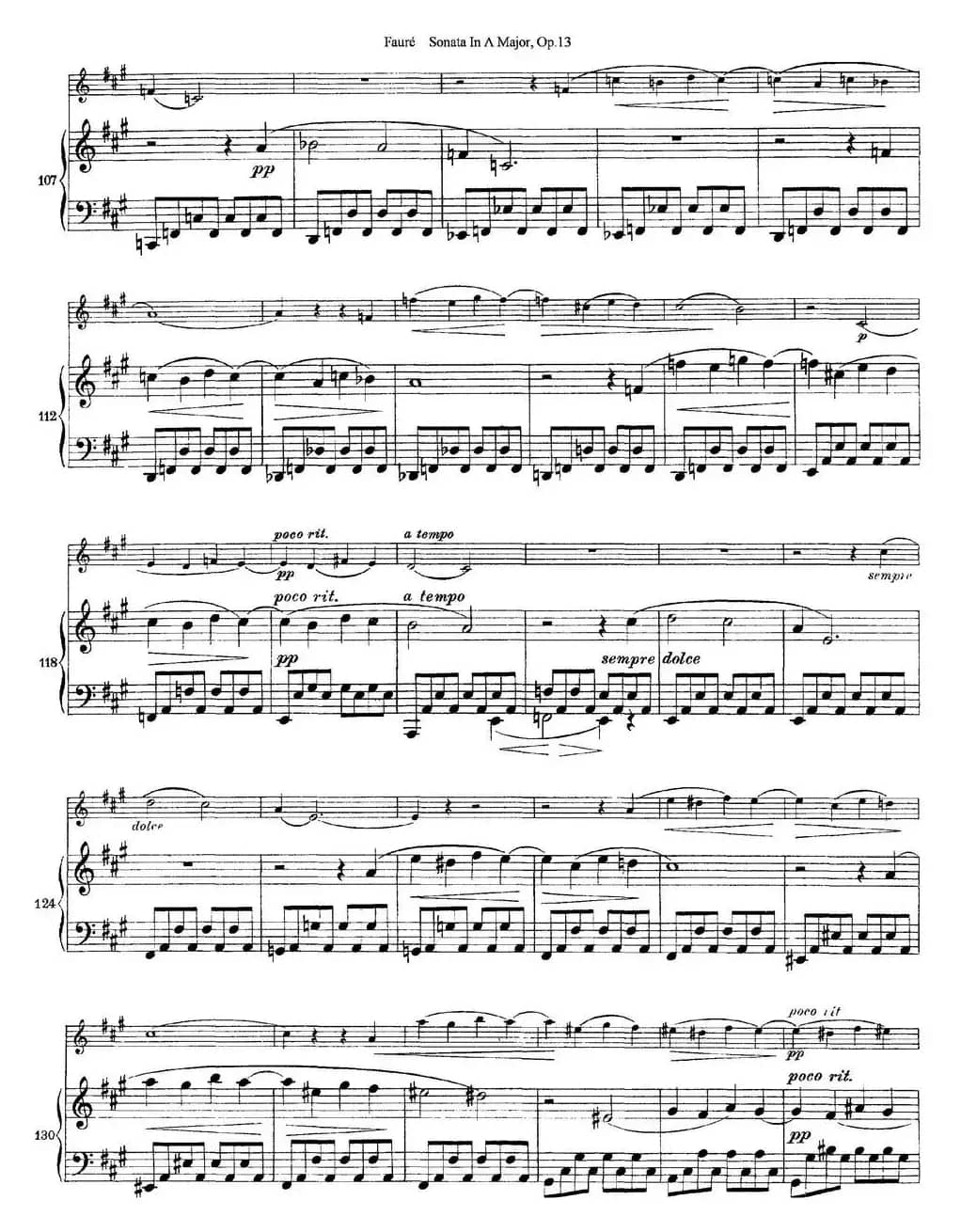 Violin Sonata No.1 Op.13（小提琴+钢琴伴奏）