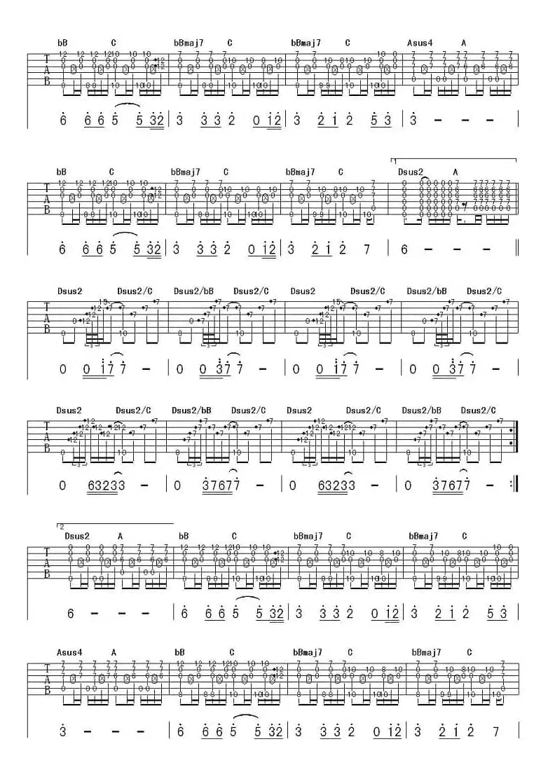 冬季到台北来看雨（指弹谱）