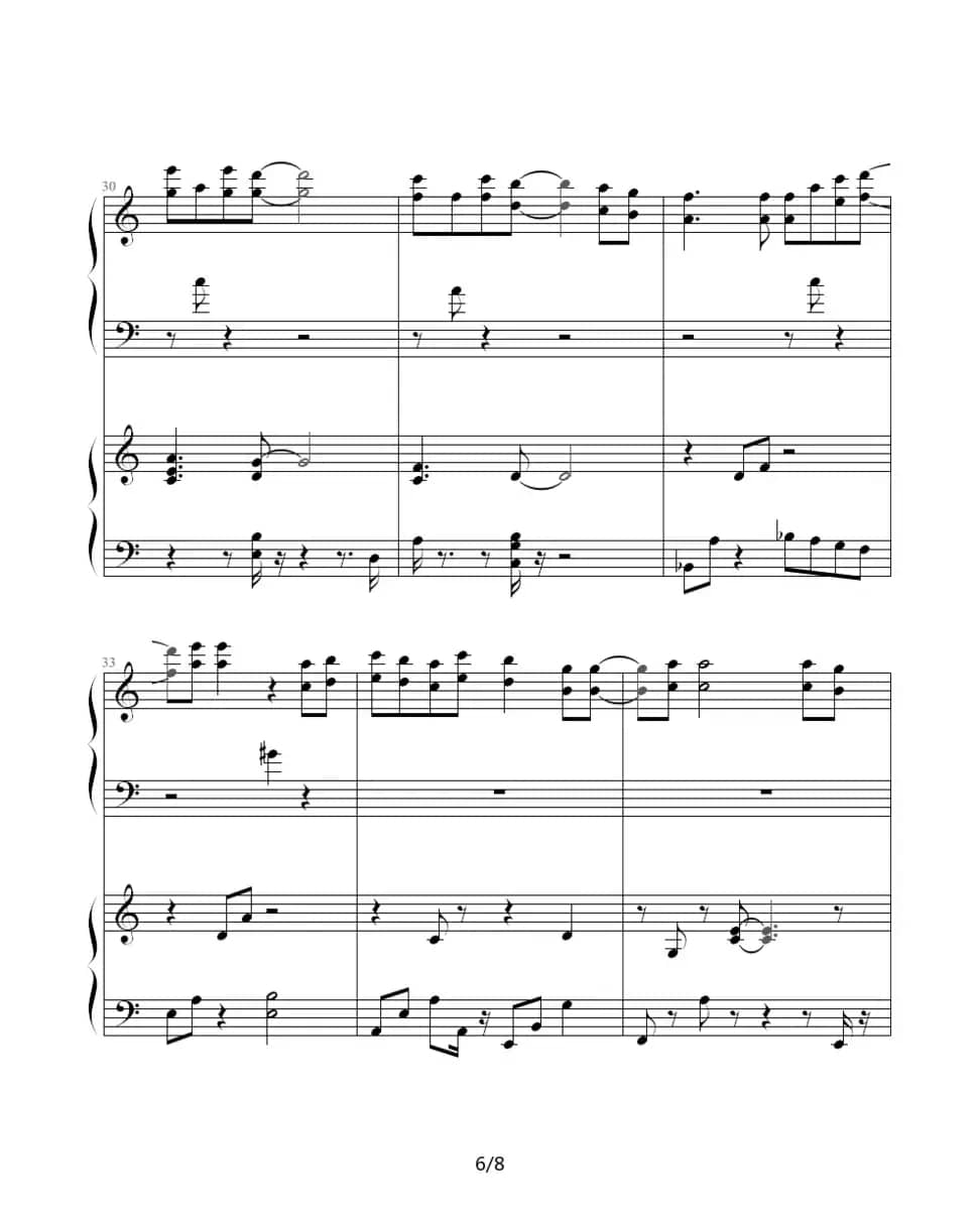 言い出せなくて（双钢琴）