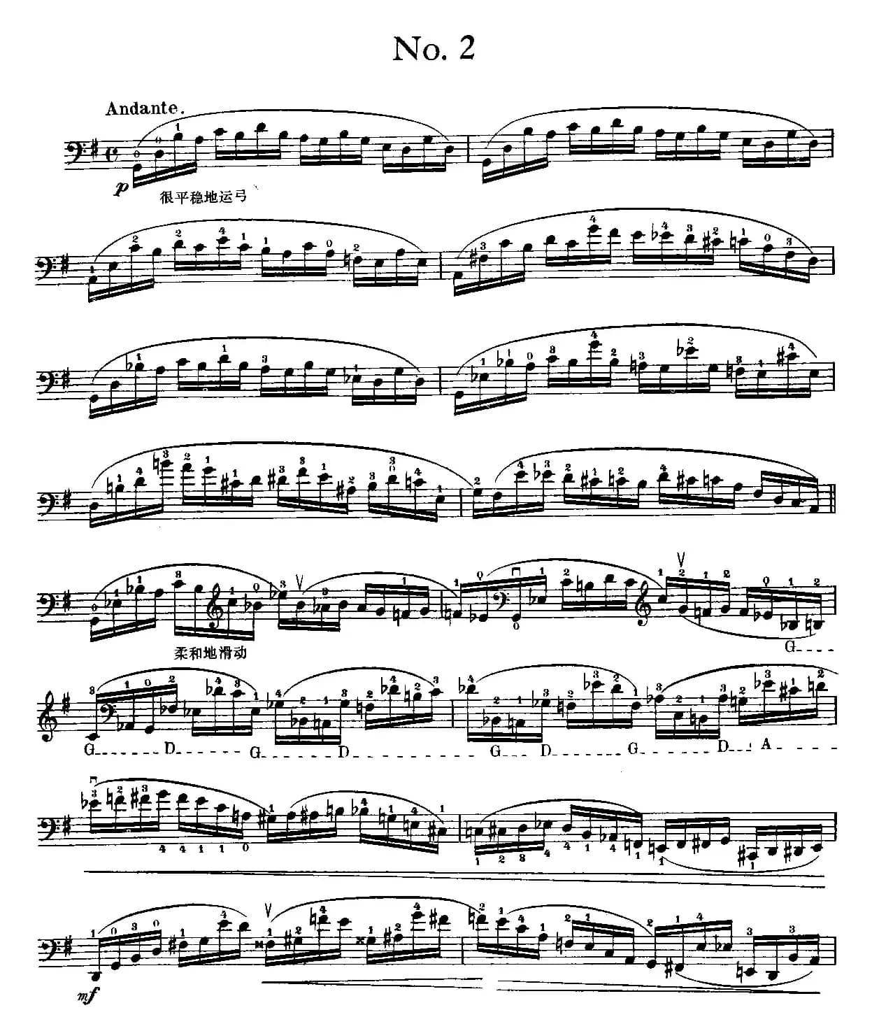 戴维波帕尔高级大提琴练习曲No2