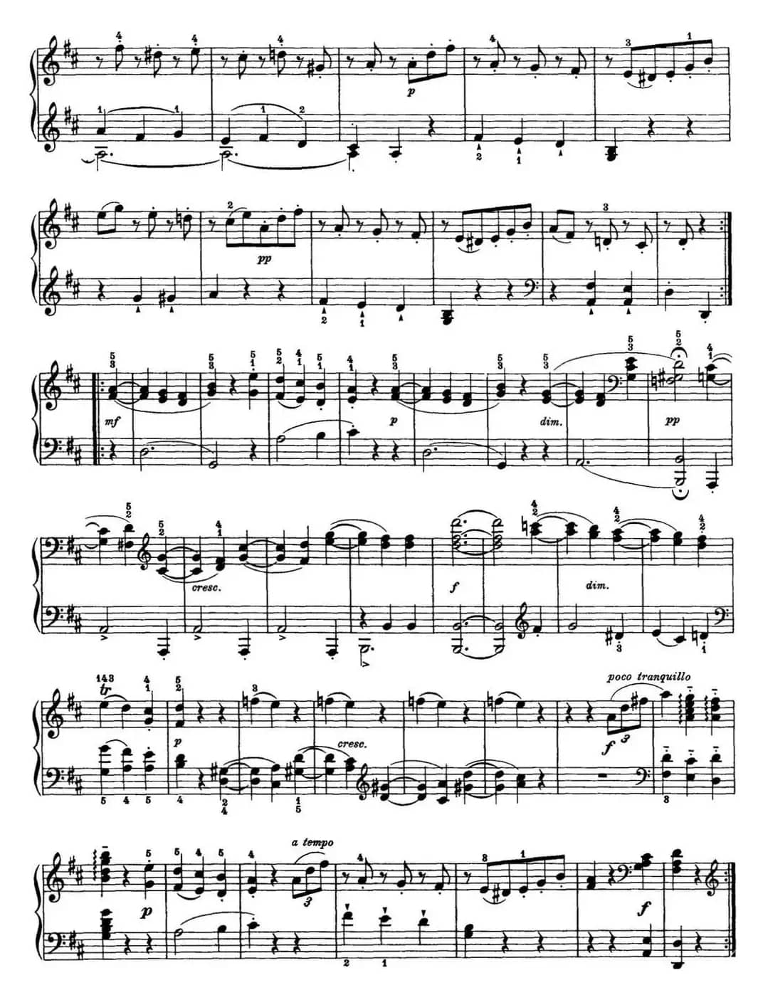 海顿 钢琴奏鸣曲 Hob XVI 24 in D major