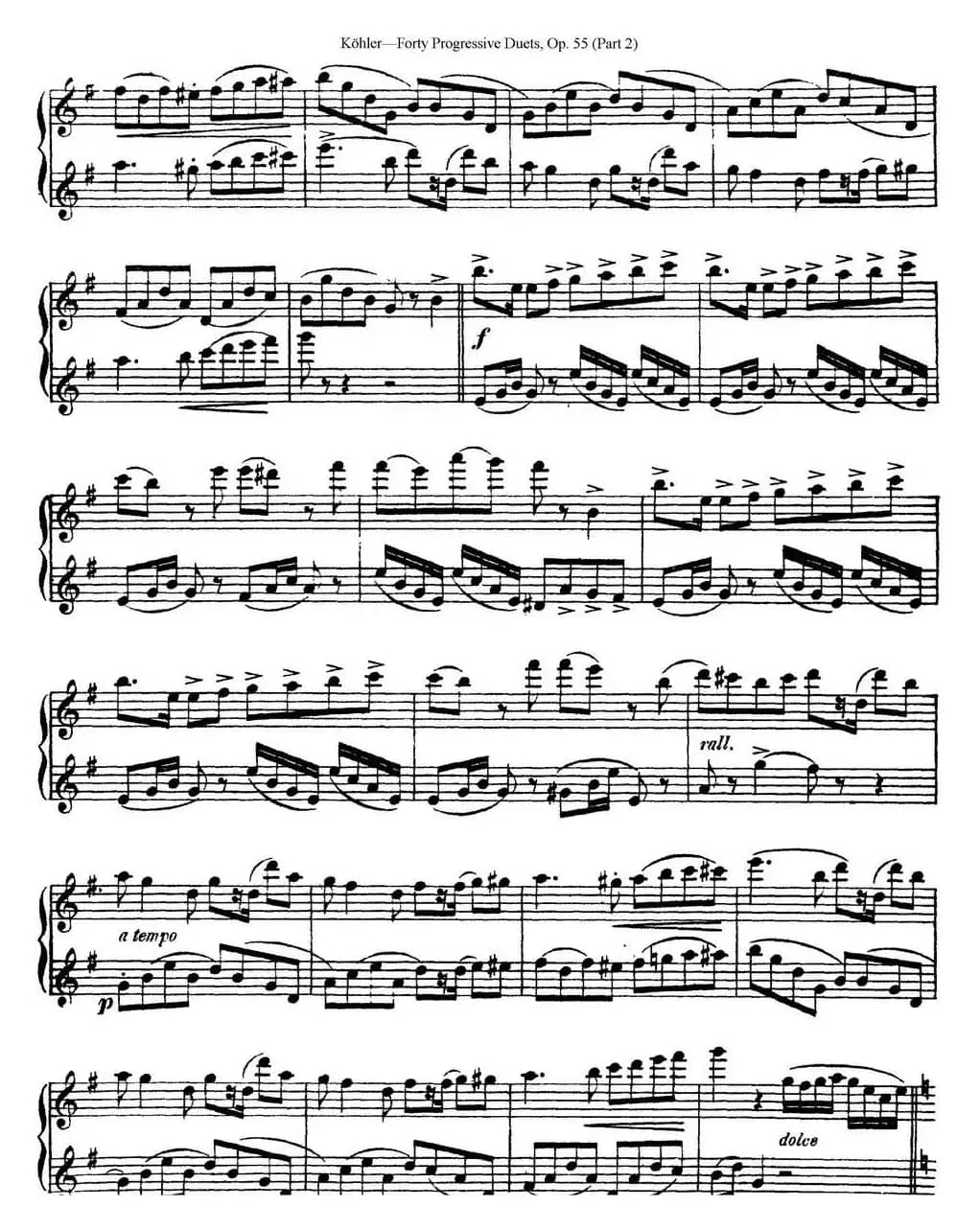柯勒40首长笛提高练习曲OP.55（二重奏）（NO.1）