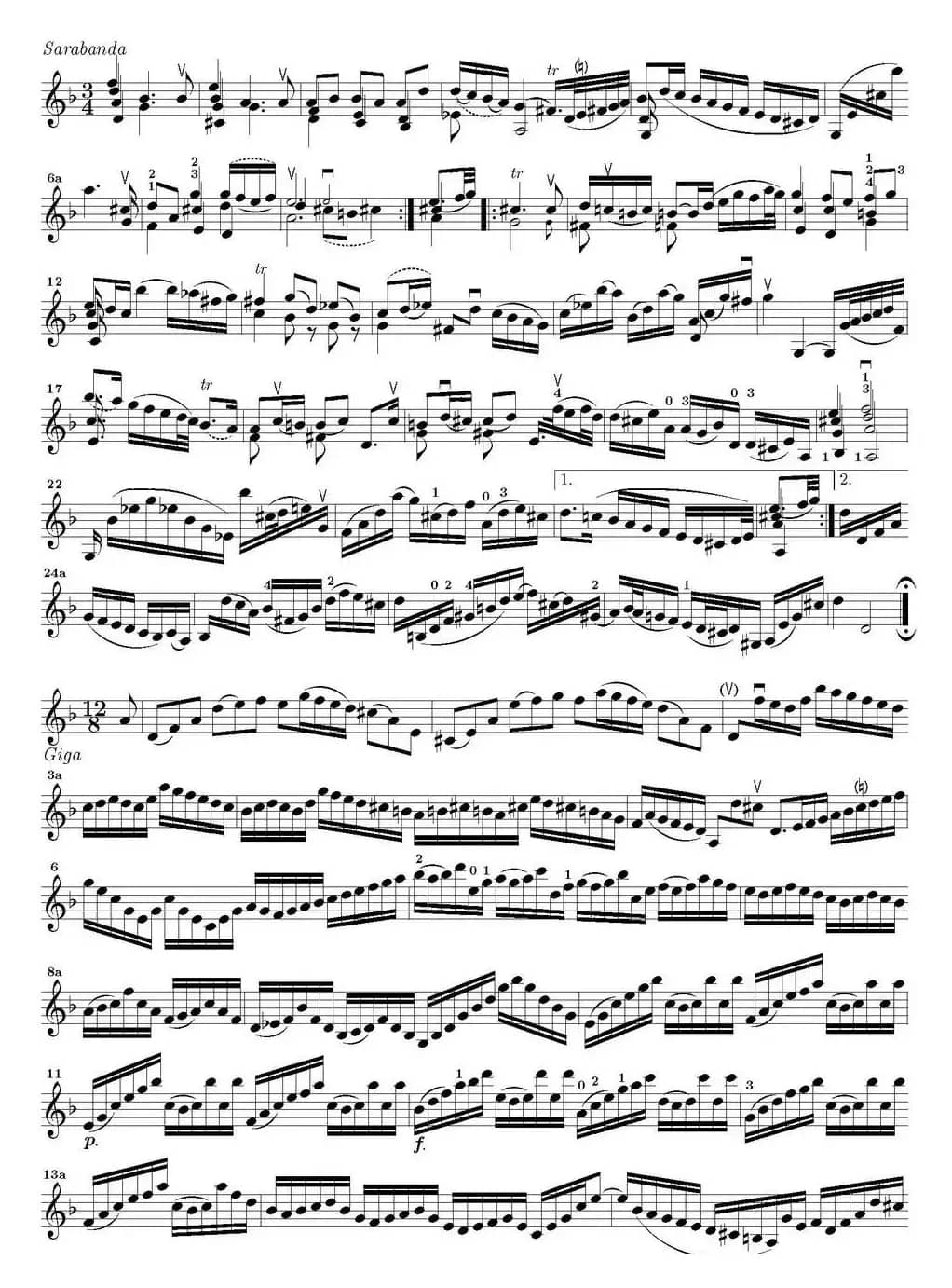 Bach Sonata BWV1004（无伴奏小提琴组曲）