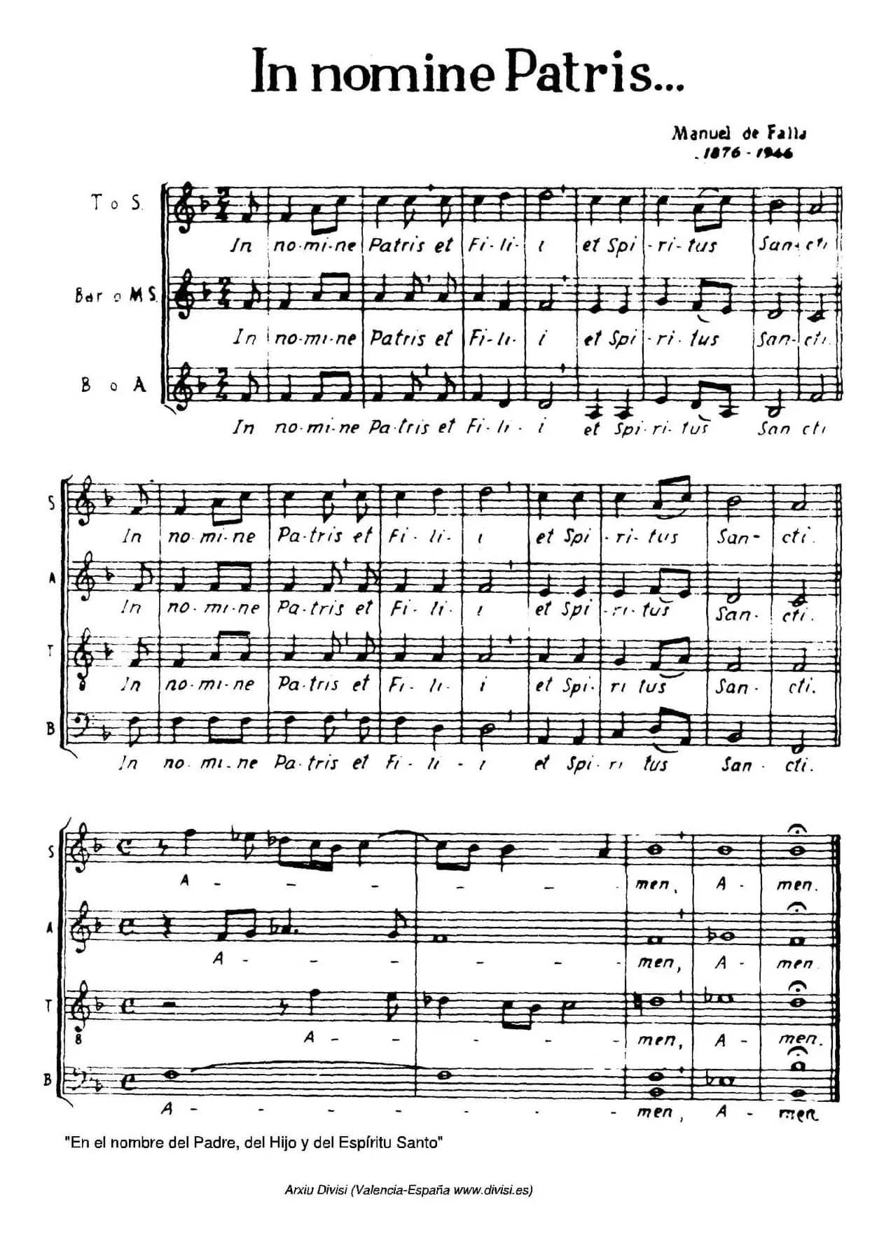 In nomine patris…（三重奏）