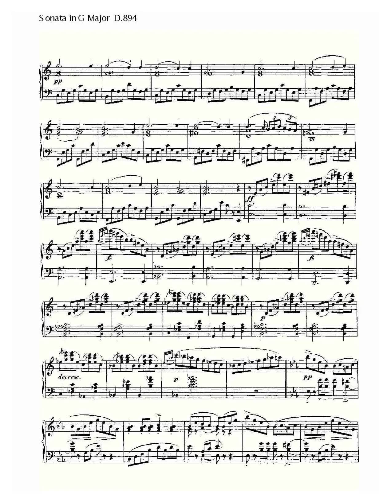 Sonata in G Major D.894（G大调奏鸣曲 D.894）