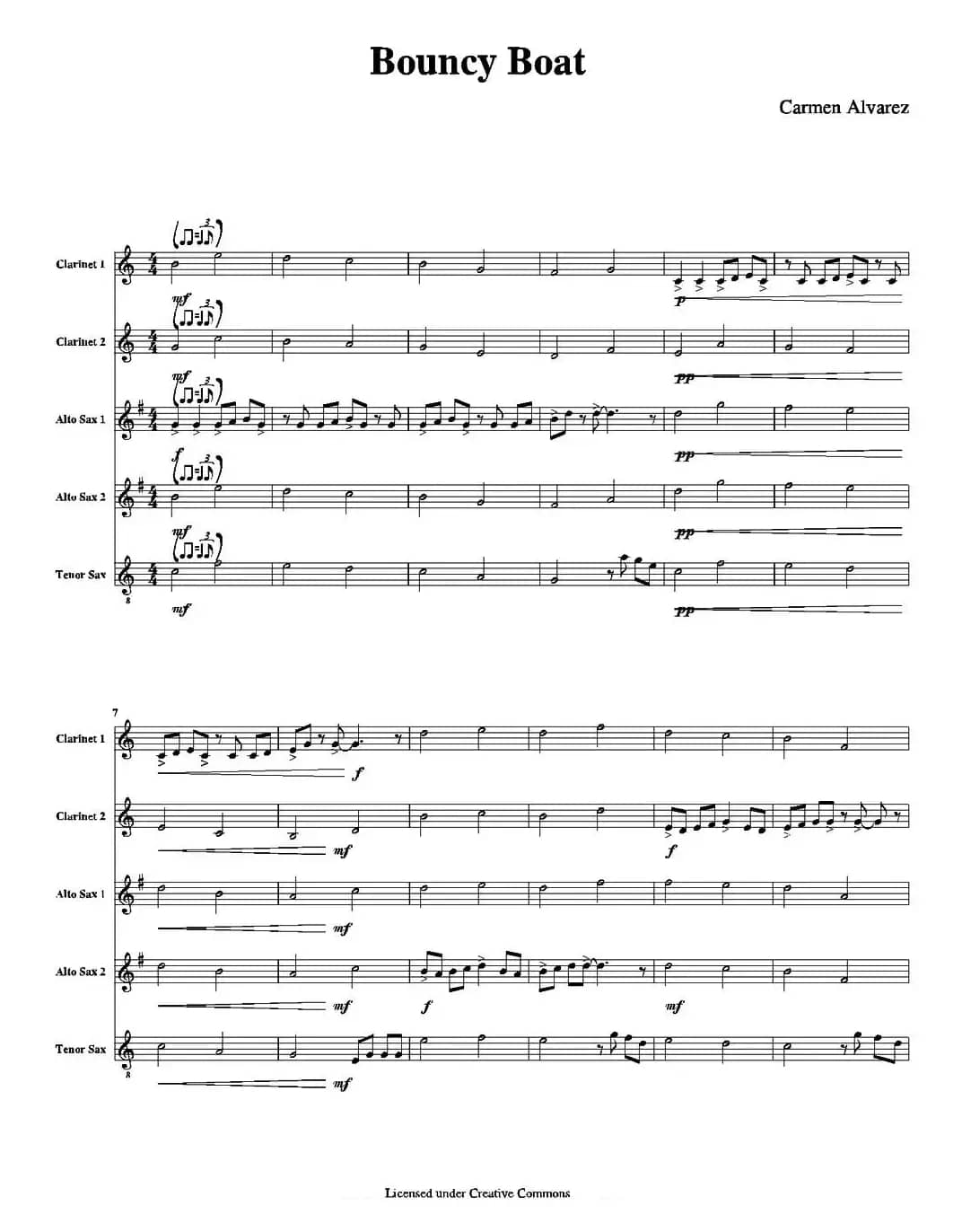 Bouncy Boat（颠簸的船）（五重奏总谱）