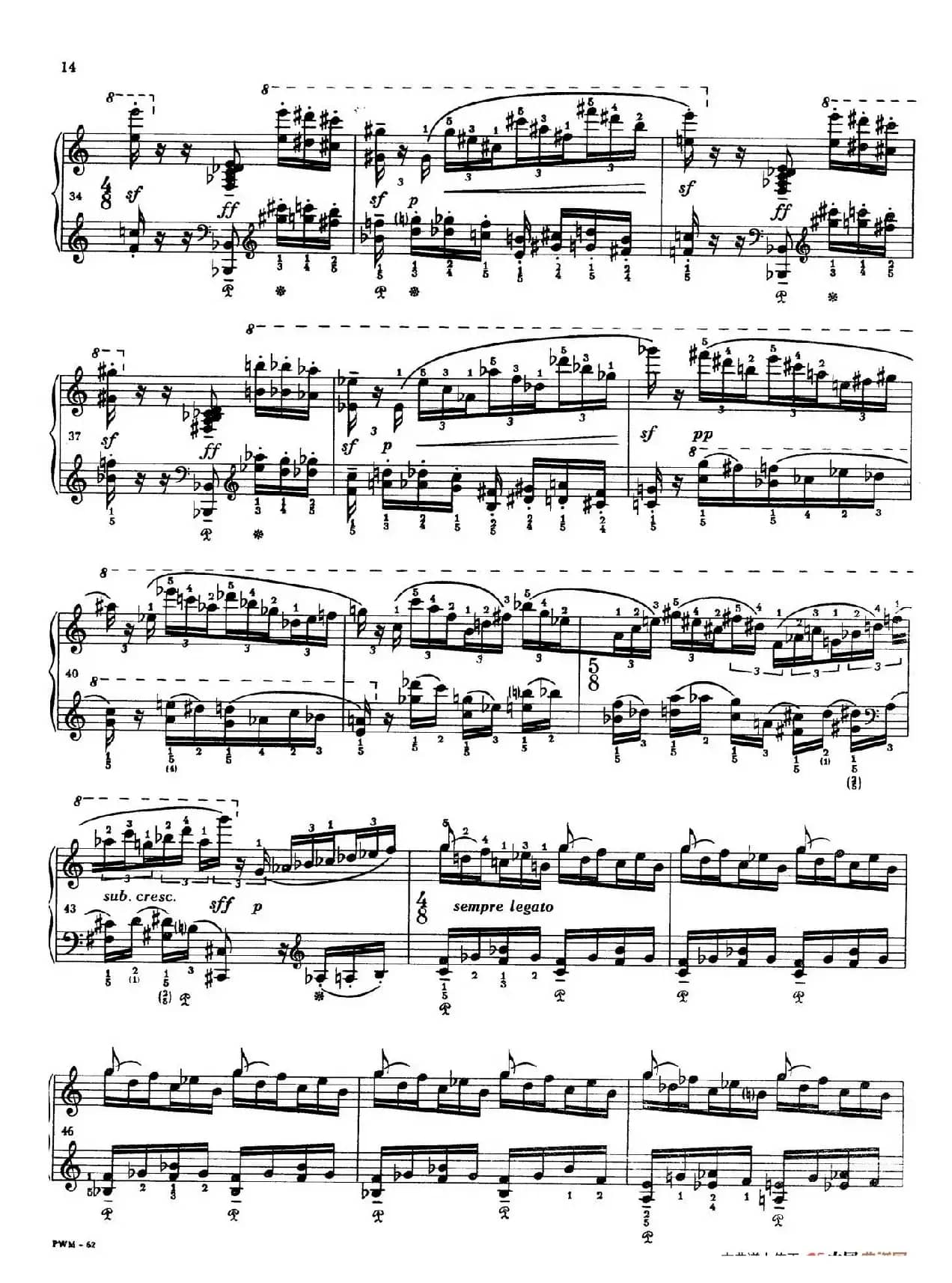 Two Studies(2首练习曲 2. 不过分的快板)