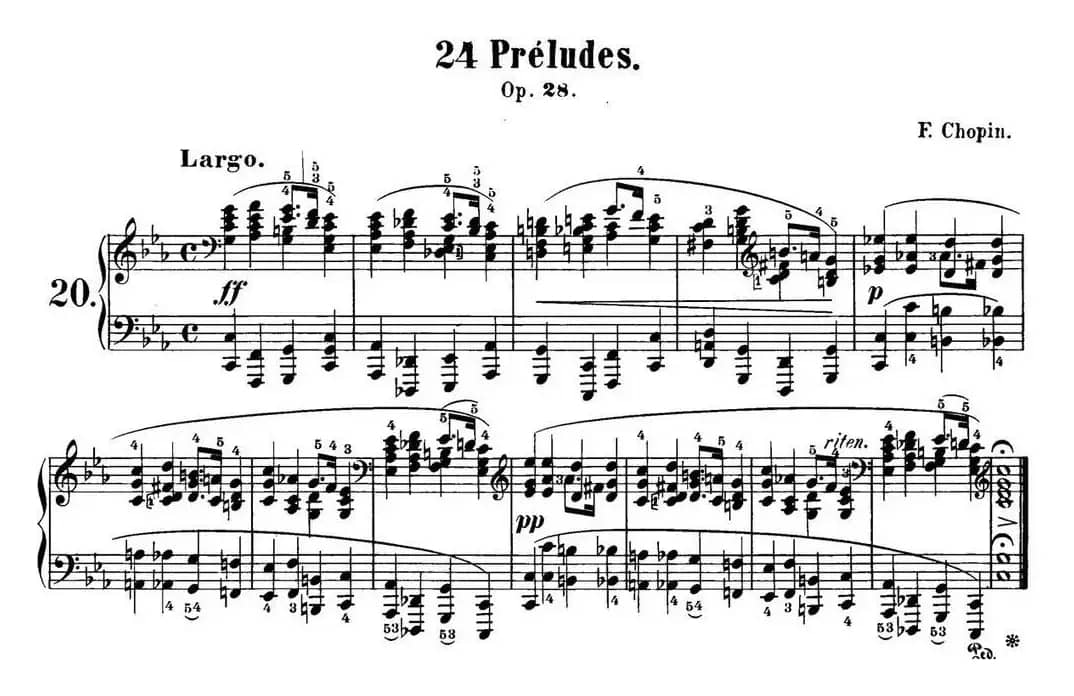 肖邦 24首钢琴前奏曲 Op.28 No.20 C小调