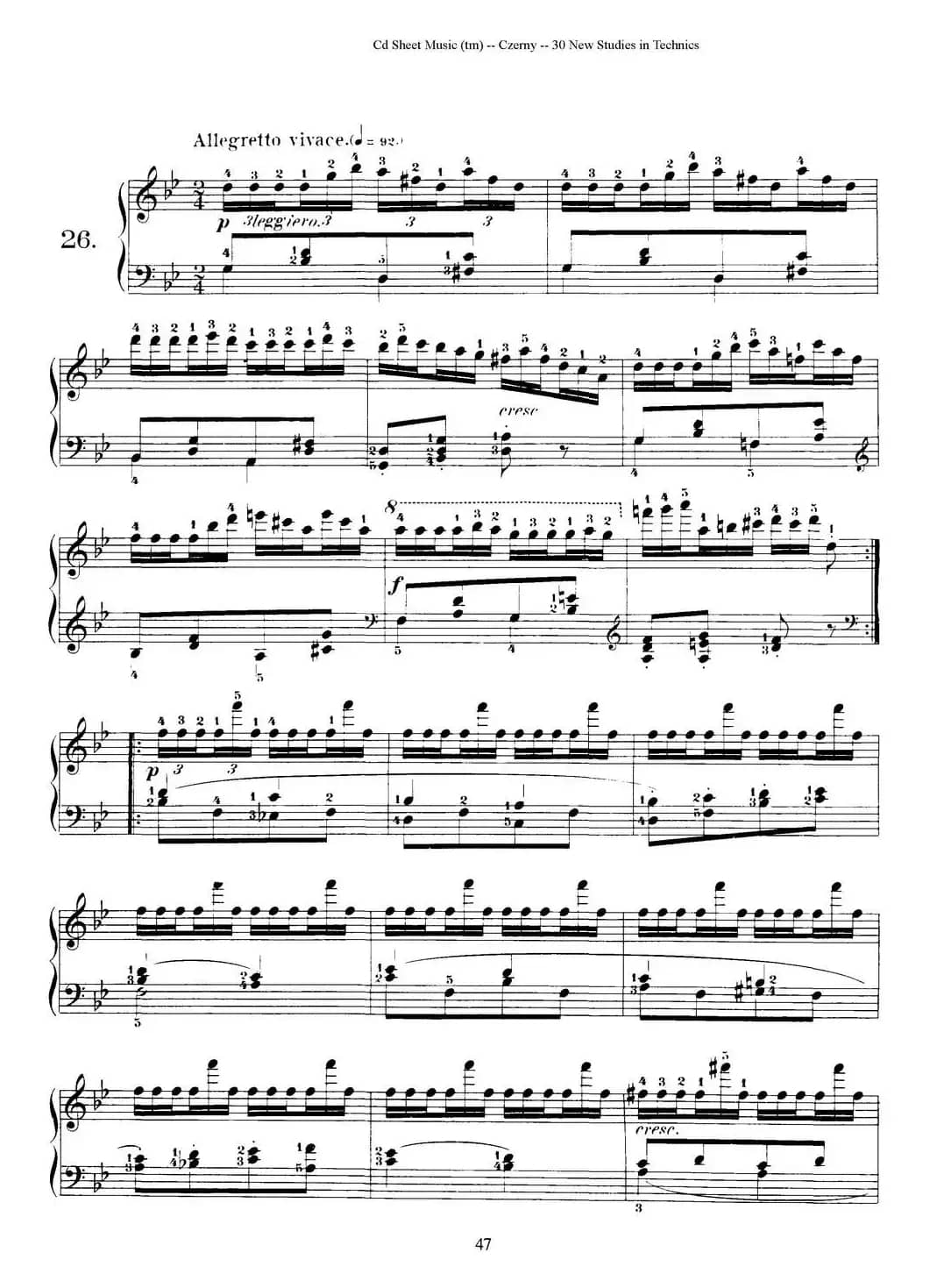Czerny - 30 New Studies - 26（车尔尼Op849 - 30首练习曲）