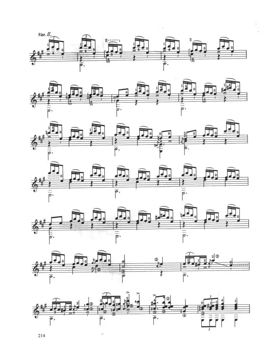 古典吉他考级十级外国乐曲A组（3、威尼斯狂欢节主题与变奏）