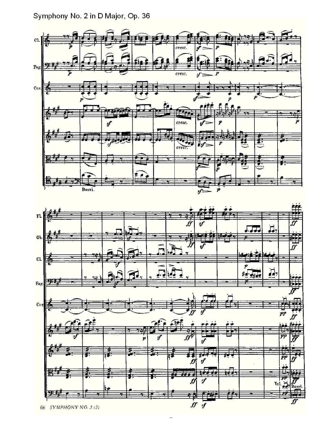 D大调第二交响曲 Op.36 第二乐章