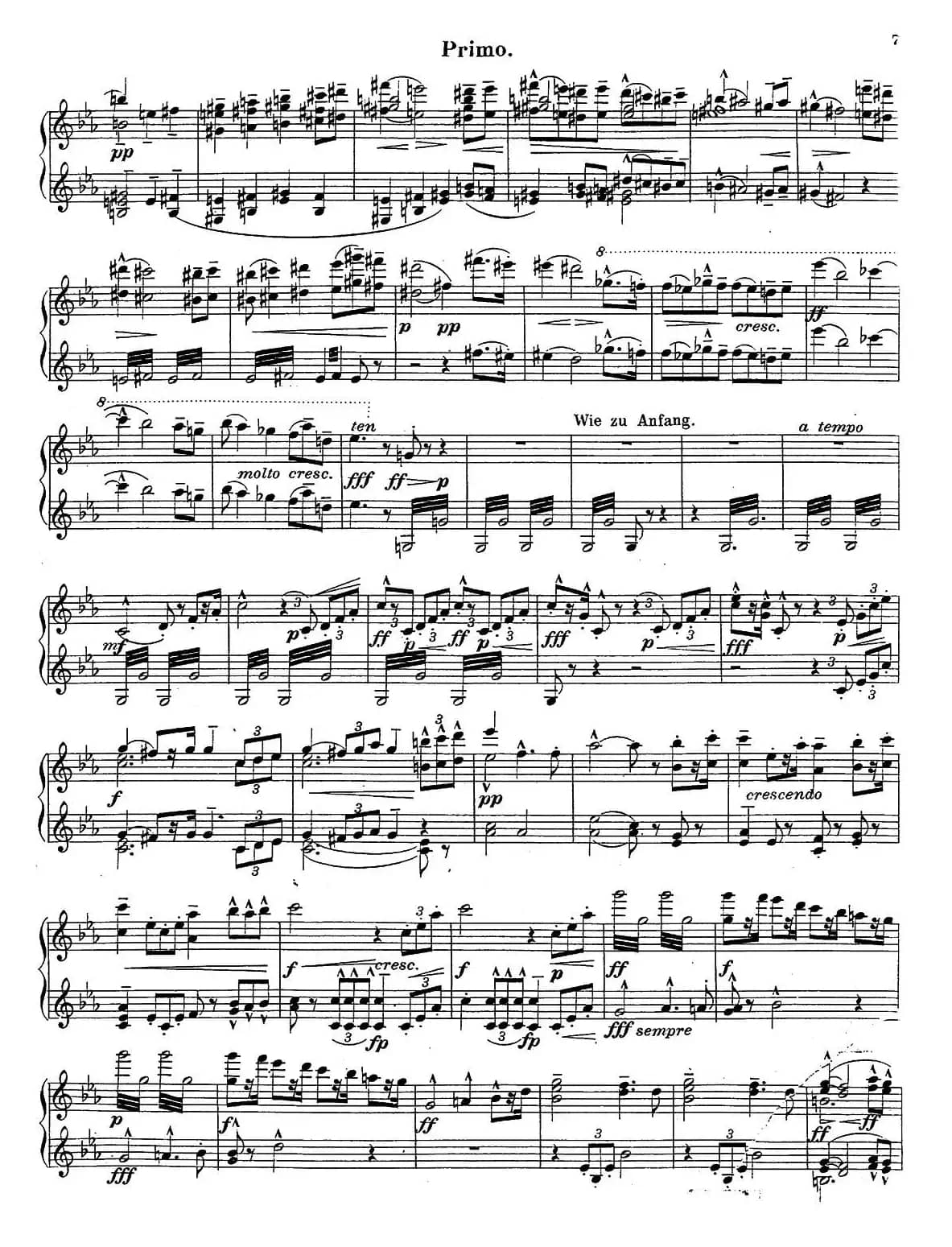 c小调第二交响曲“复活”（Ⅰ）（改编四手联弹版 ）