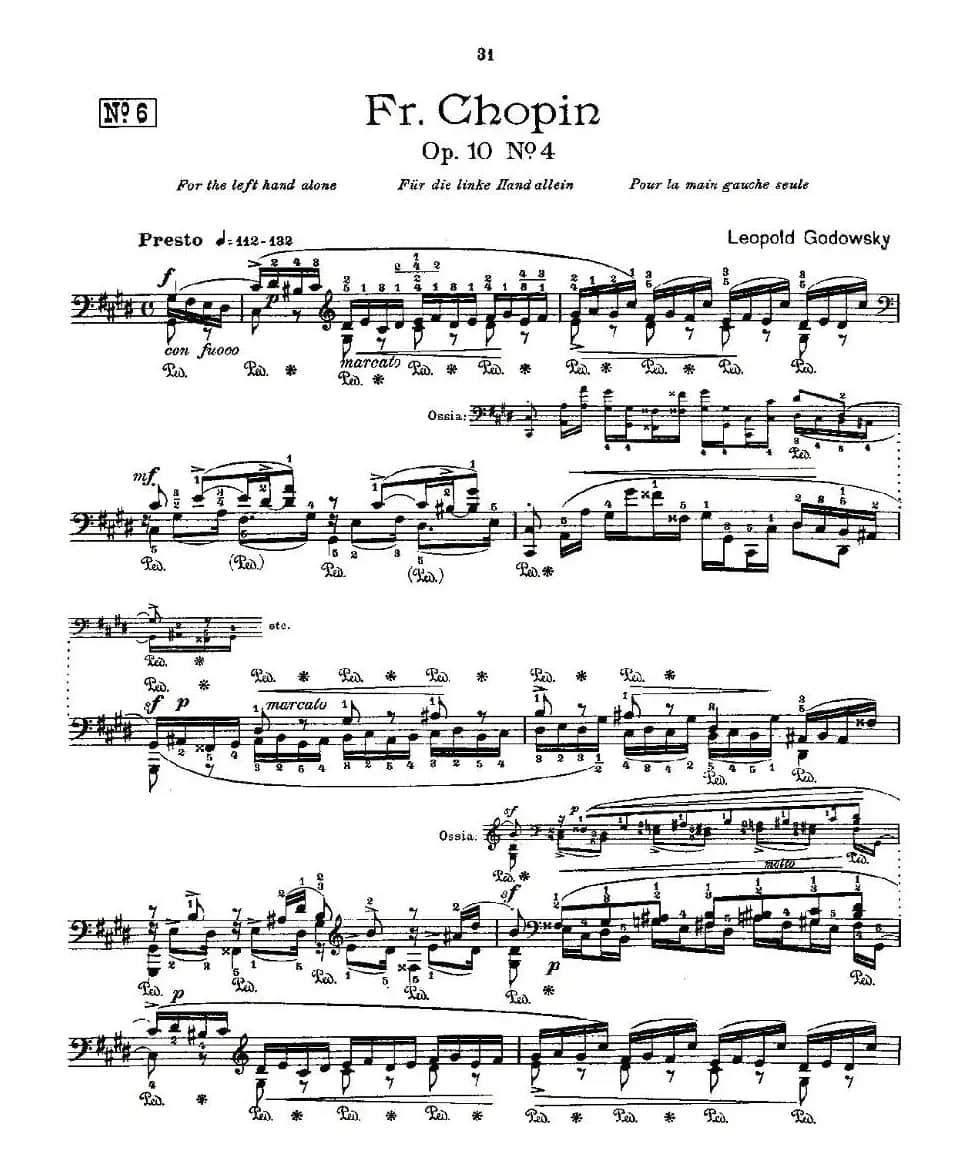 肖邦《练习曲》Fr.Chopin Op.10 No4