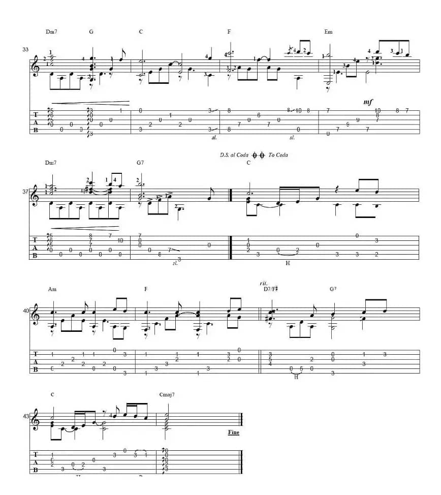 月亮代表我的心（指弹谱）