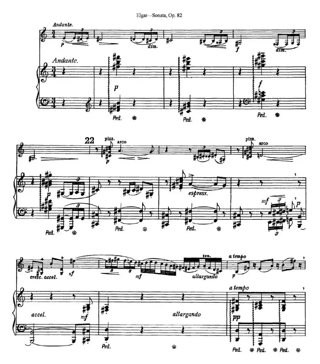 Violin Sonata Op.82（小提琴+钢琴伴奏）