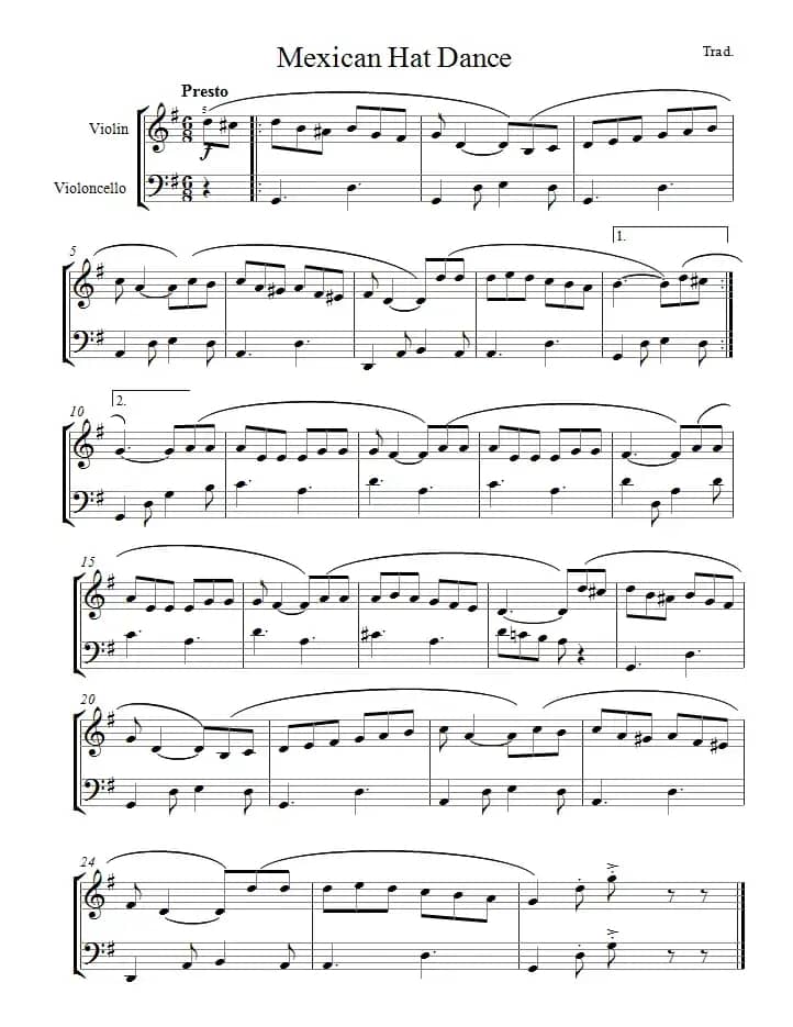 Mexican Hat Dance（墨西哥草帽舞））（大小提琴二重奏）