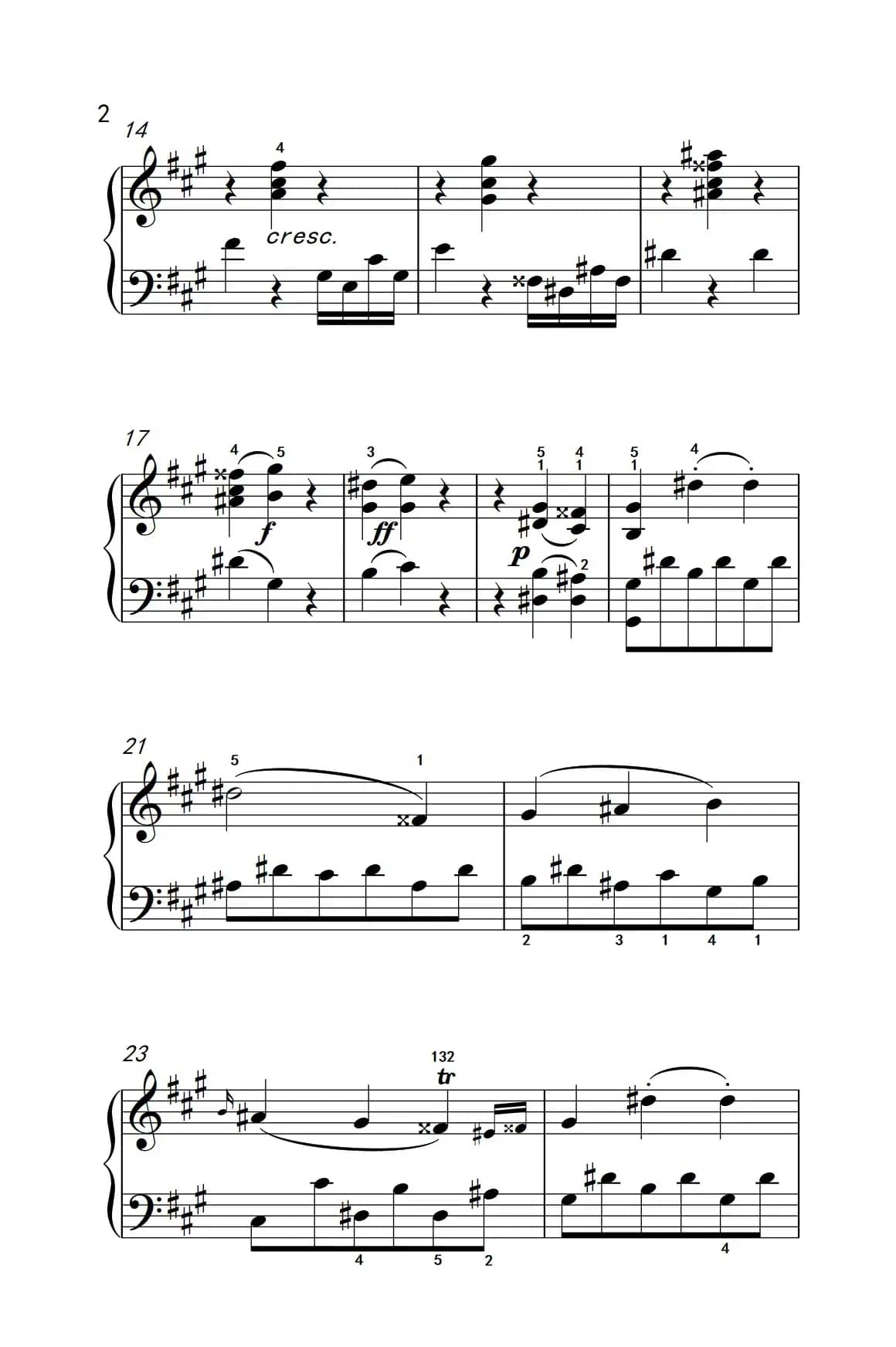 奏鸣曲 Opus 2 Nr.2 第三乐章（贝多芬奏鸣曲集 1）