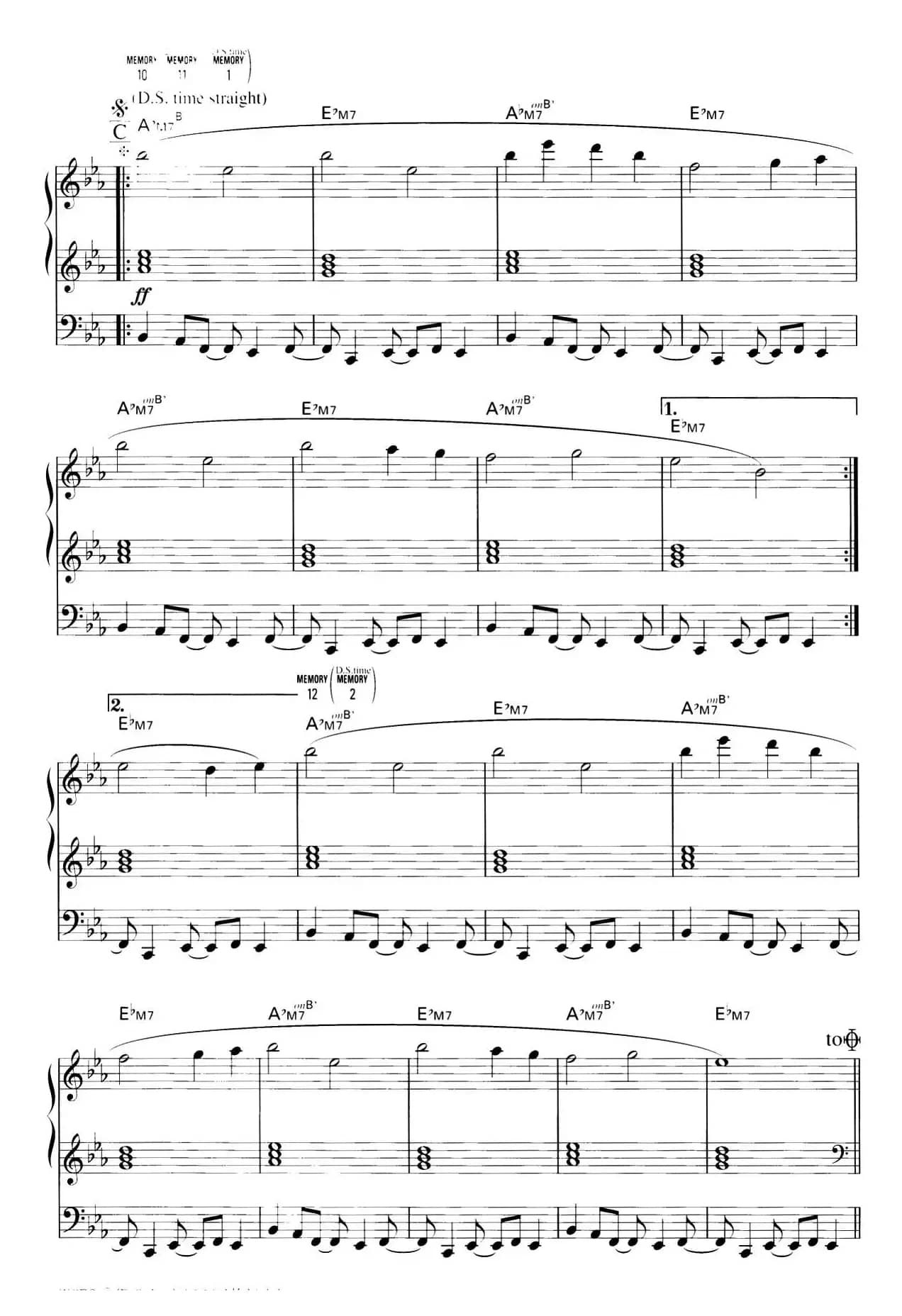 Paradiso（双排键电子琴谱）