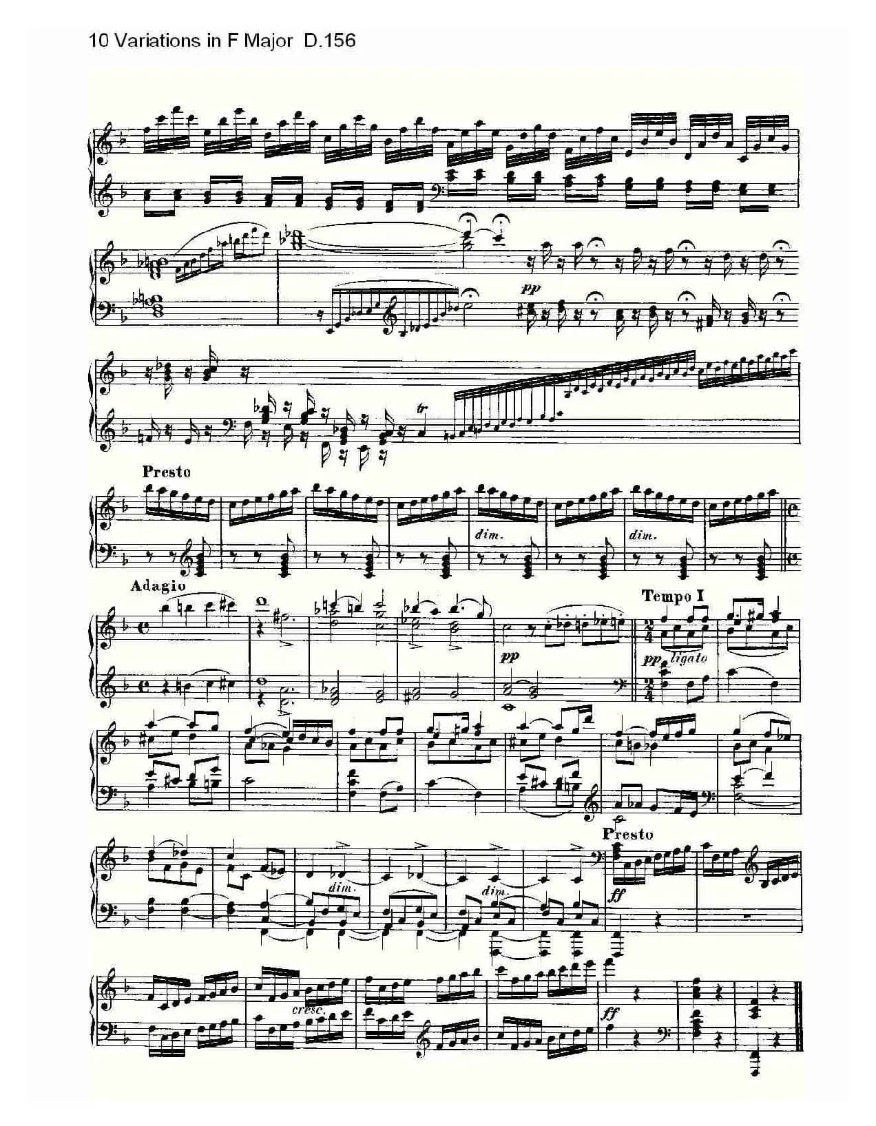 10 Variations in F Major D.156(F大调10变奏曲 D.156)