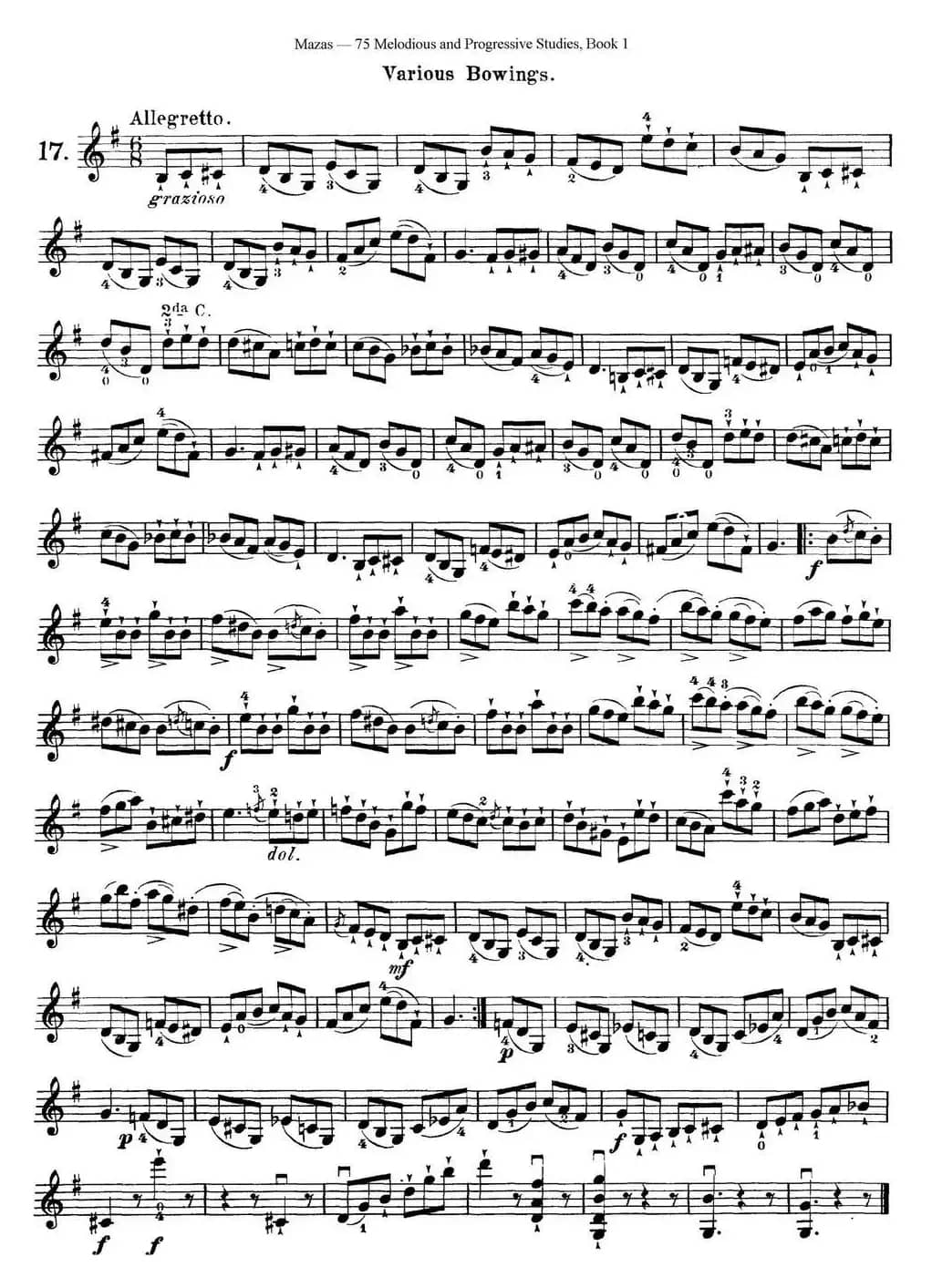 马扎斯小提琴练习曲 Op.36 第一册 特殊练习曲（17）