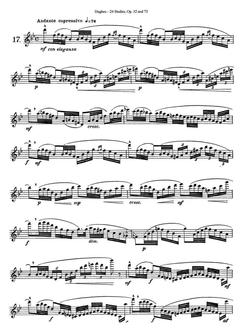 胡埃斯24首长笛练习曲Op.32（NO.17）