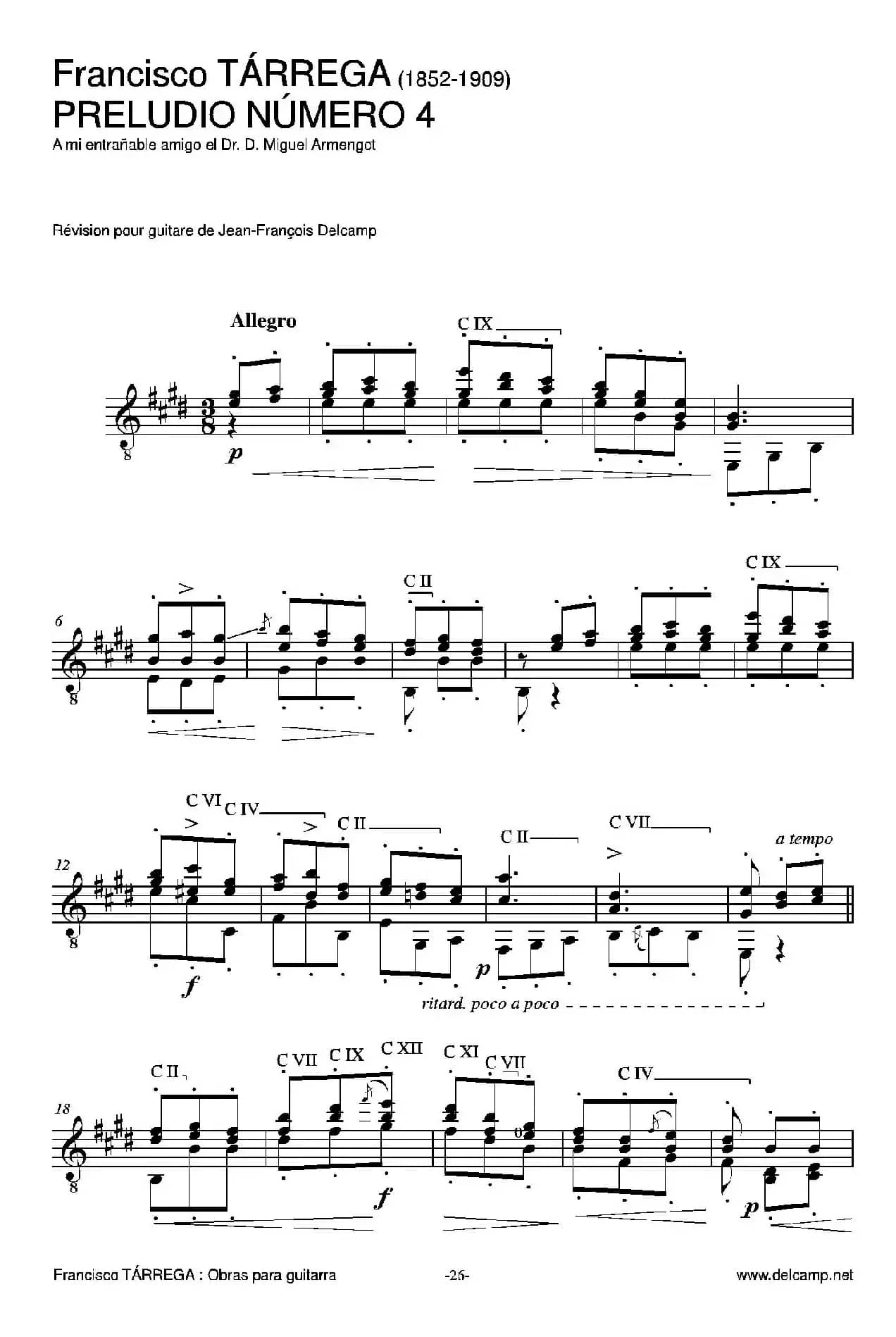 《塔雷加作品全集》第2部分（古典吉他）