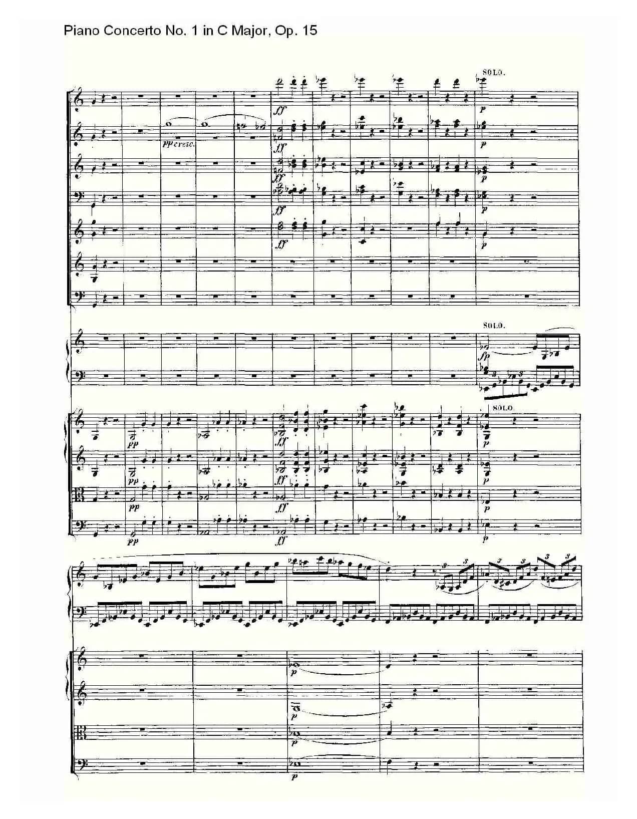 C大调钢琴第一协奏曲 Op.15 第一乐章