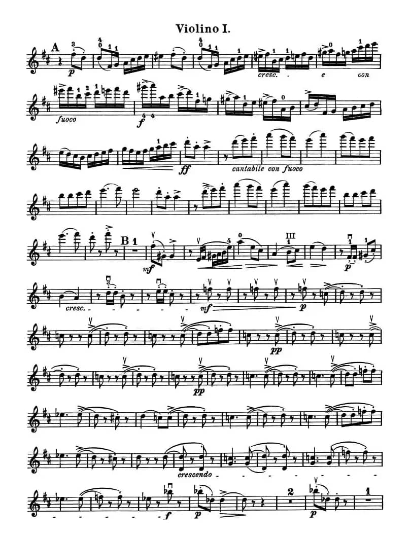 QUARTET No.1 IN D MAJOR Op.11（弦乐四重奏、小提琴分谱）