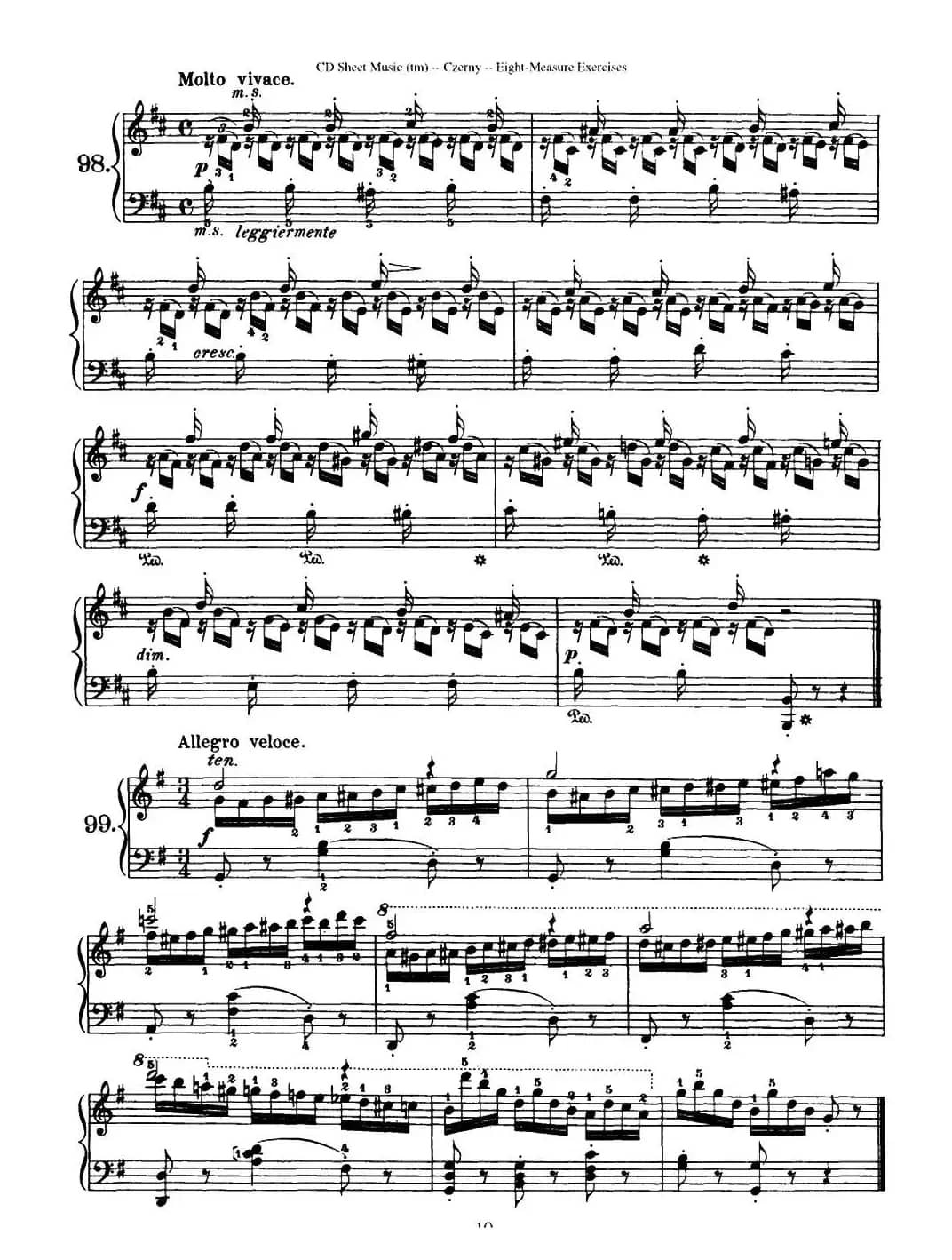 160 Eight- Measure Exercises.Op.821（车尔尼160首钢琴八小节练习曲（88——103））