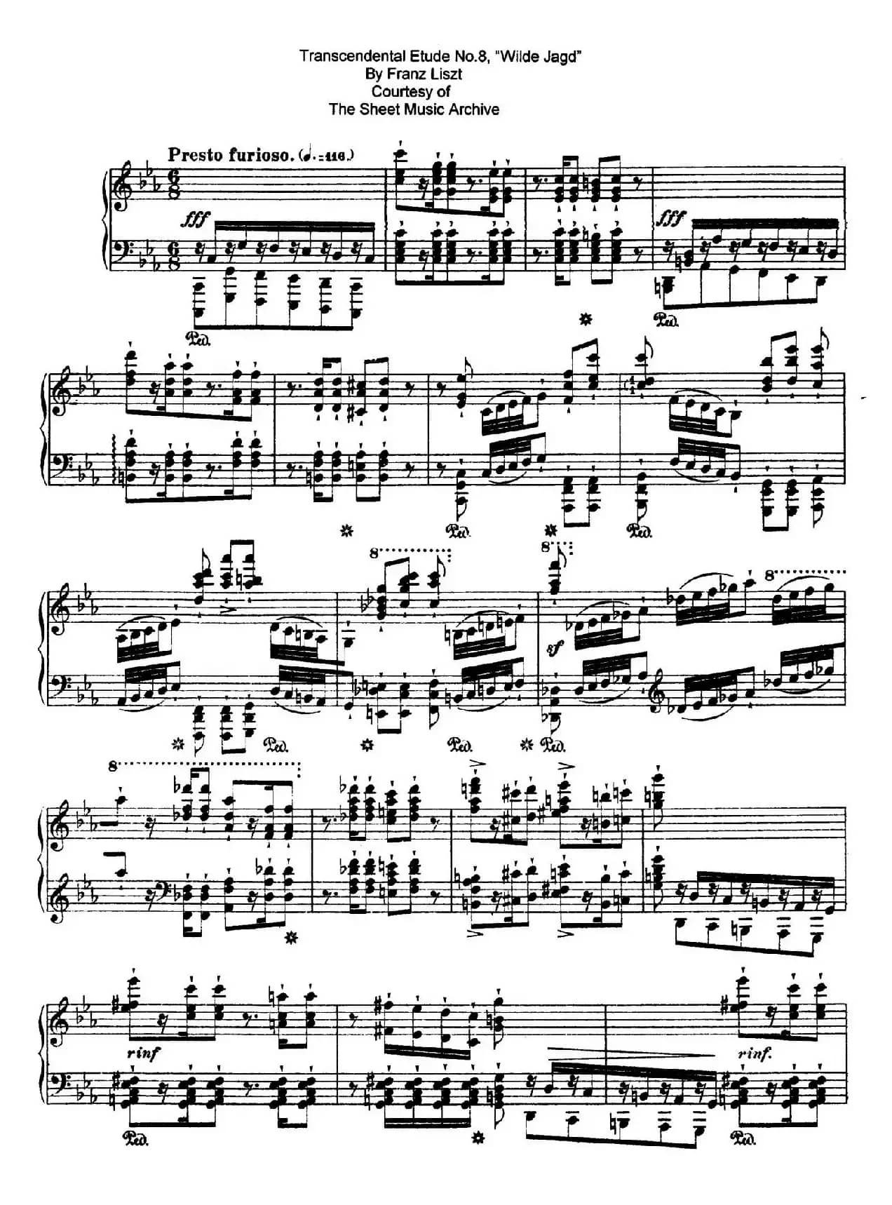 12 Etudes d'execution Transcendante S.139(12首超技练习曲·8)