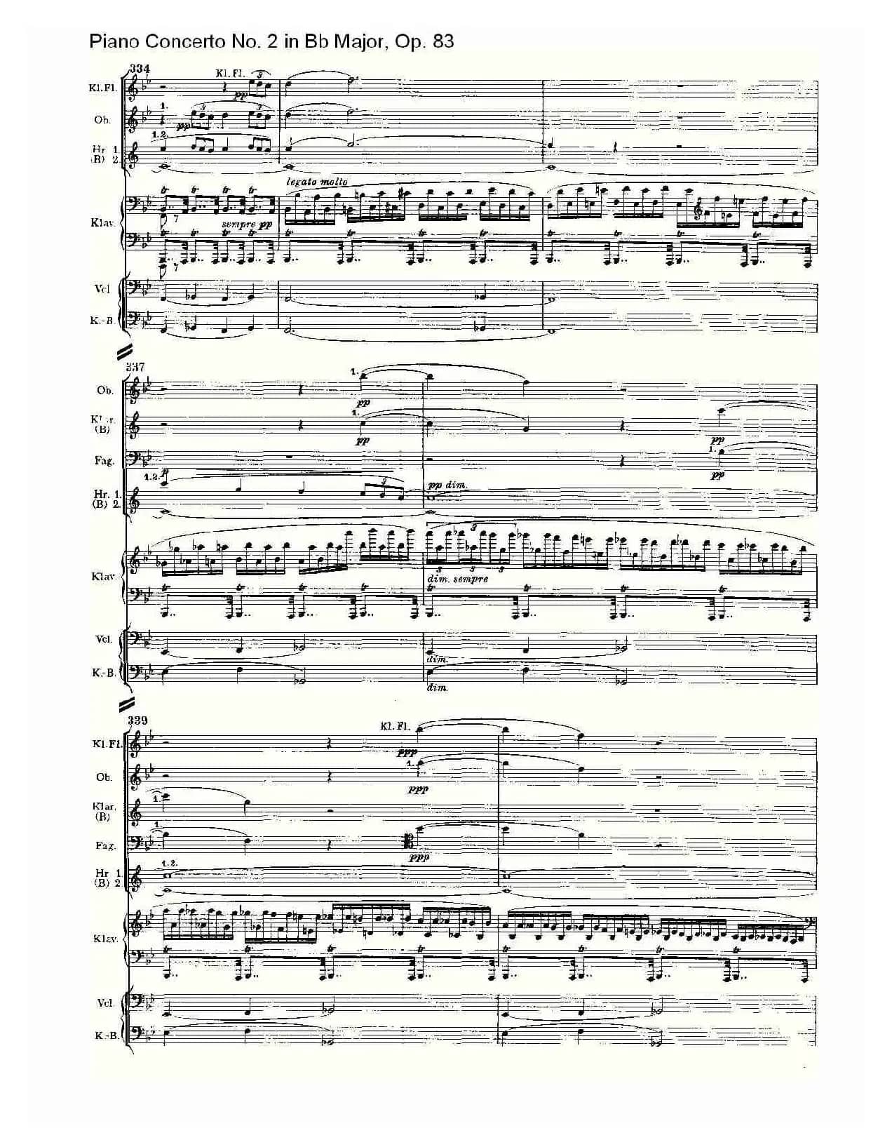 Bb大调钢琴第二协奏曲, Op.83第一乐章（二）