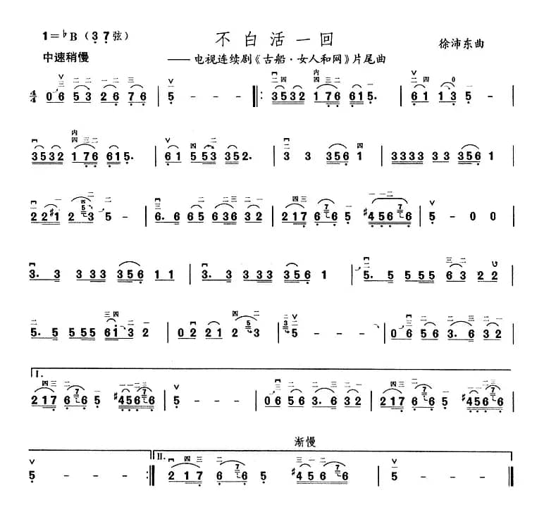 不白活一回（电视剧《古船·女人和网》片尾曲）