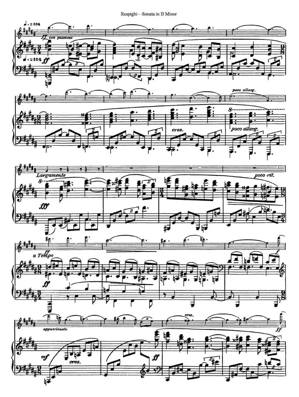 Violin Sonata in B Minor（小提琴+钢琴伴奏）