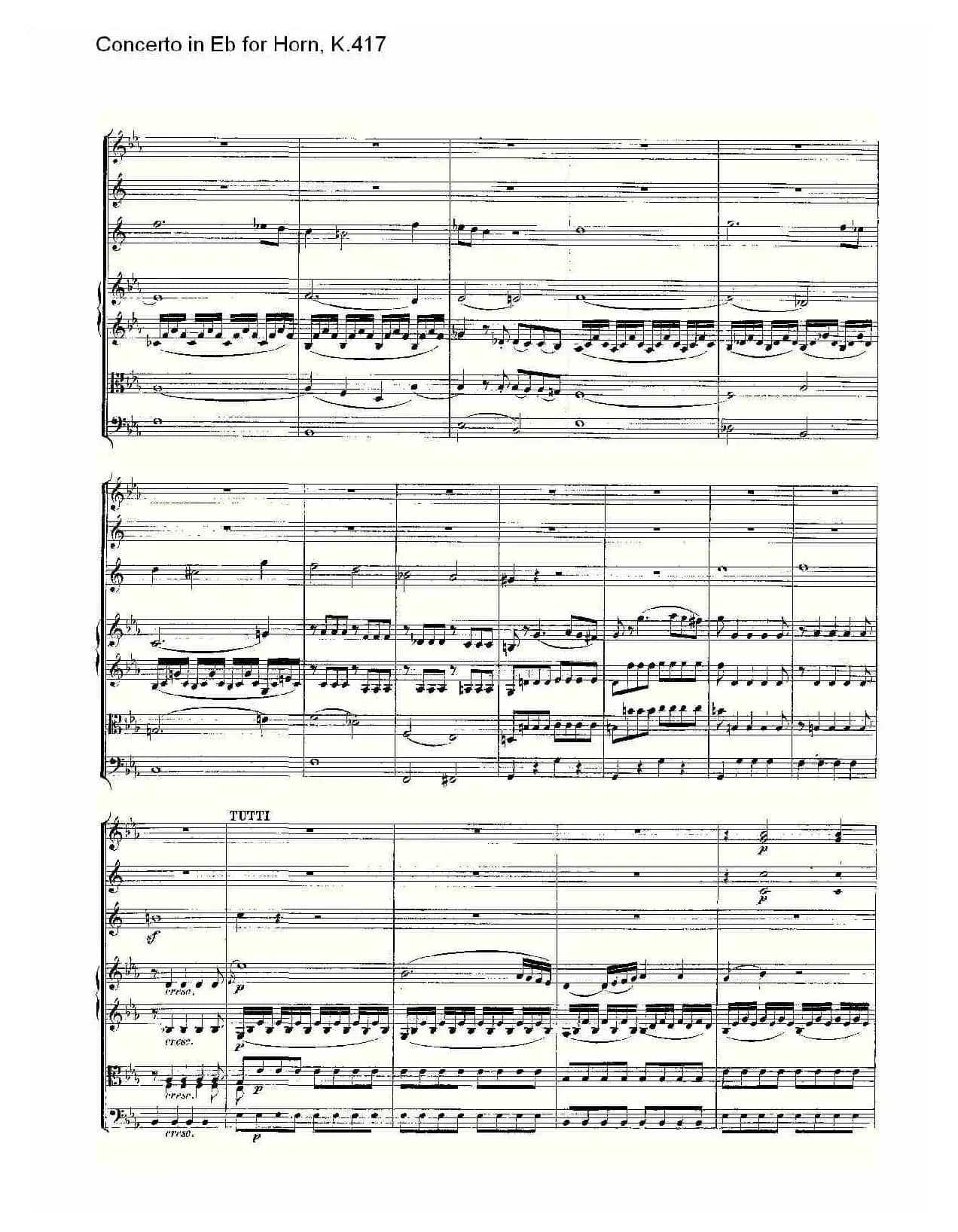 Concerto in Eb for Horn, K.417（Eb调法国号协奏曲, K.417）
