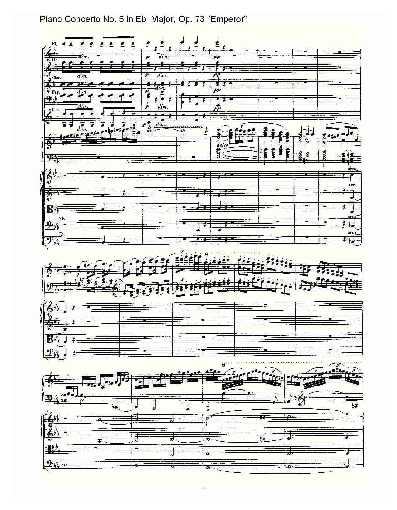 Eb大调钢琴第五协奏曲 Op.73“皇帝” 第一乐章（一）