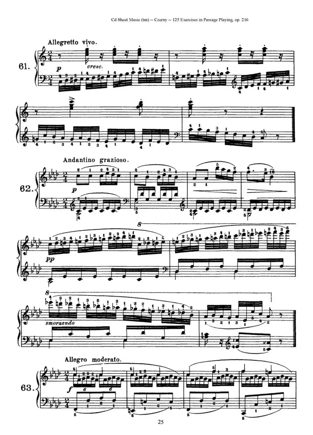 125 Exercises in Passage Playing Op.261（车尔尼125首钢琴短乐句练习曲（61——78））