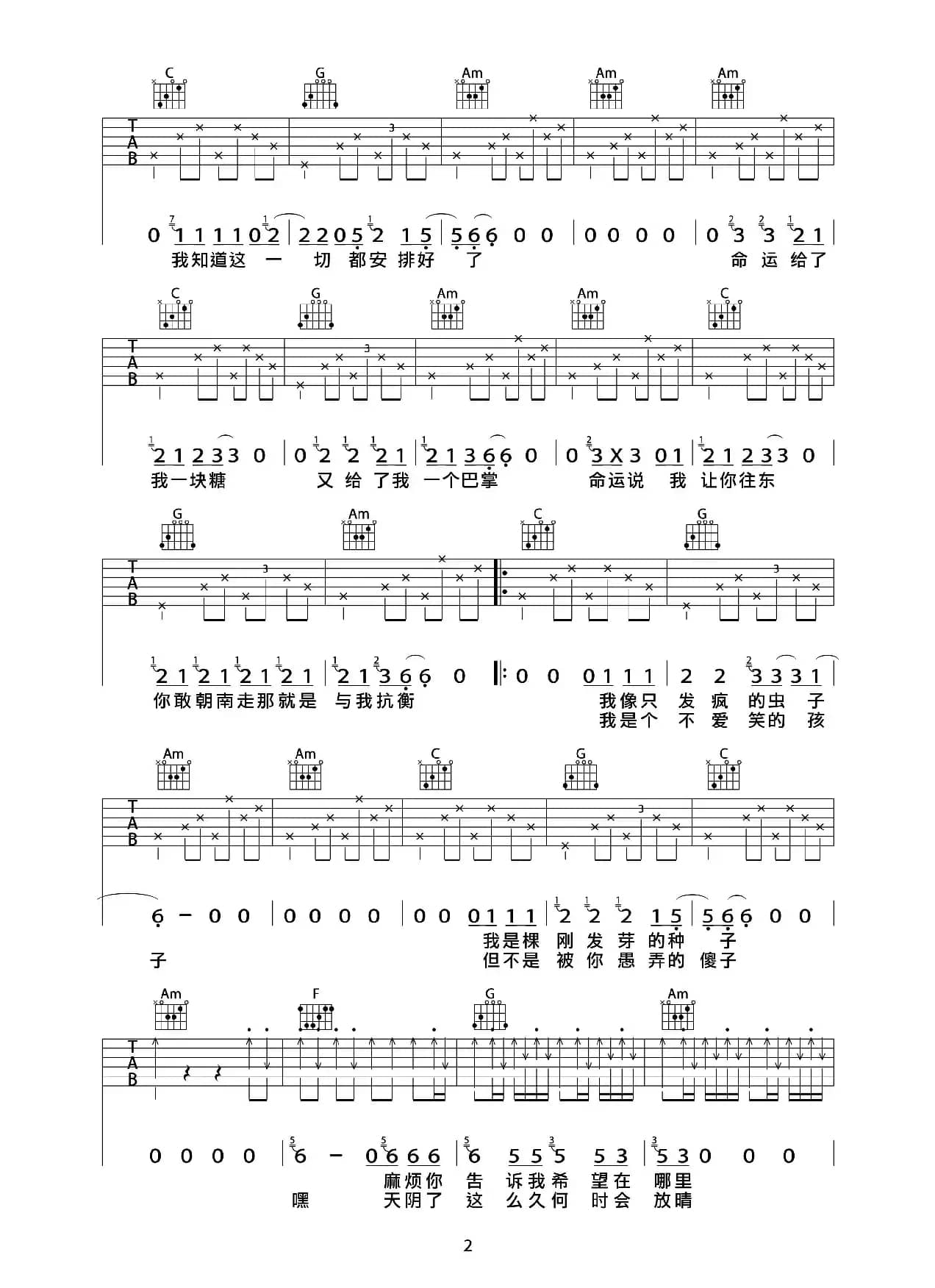 浮游（赵雷词曲、巍小琪制谱版）