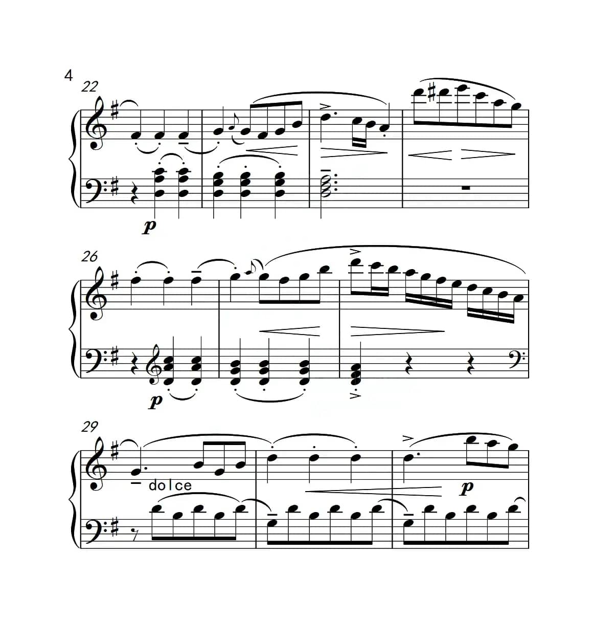 第四级A组 G大调小奏鸣曲（中国音乐学院钢琴考级作品1~6级）