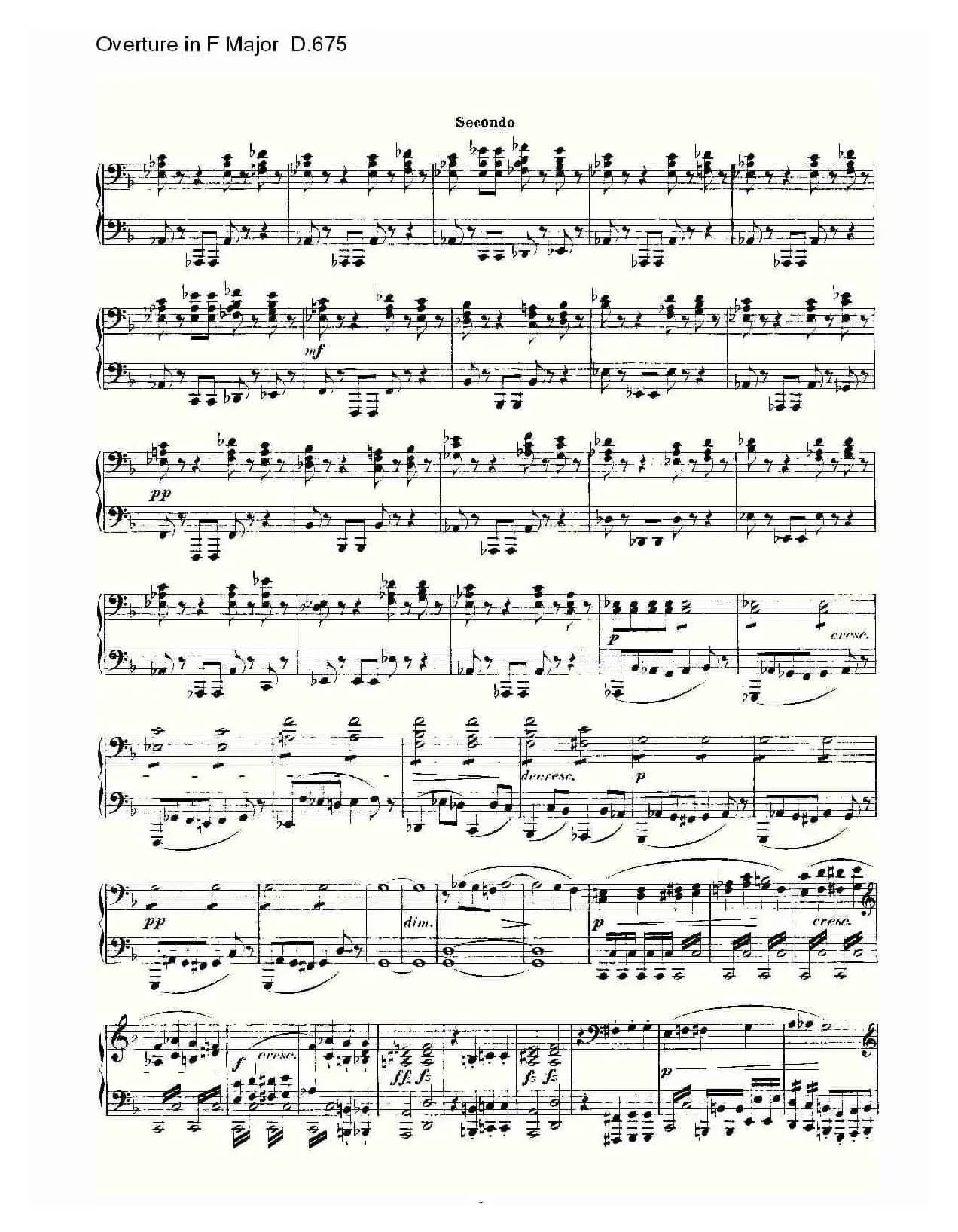 Overture in F Major D.675（Ｆ大调序曲 D.675）