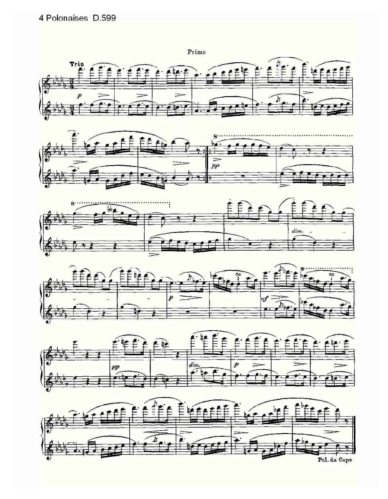 4 Polonaises D.599（４波罗乃兹舞曲 D.599）