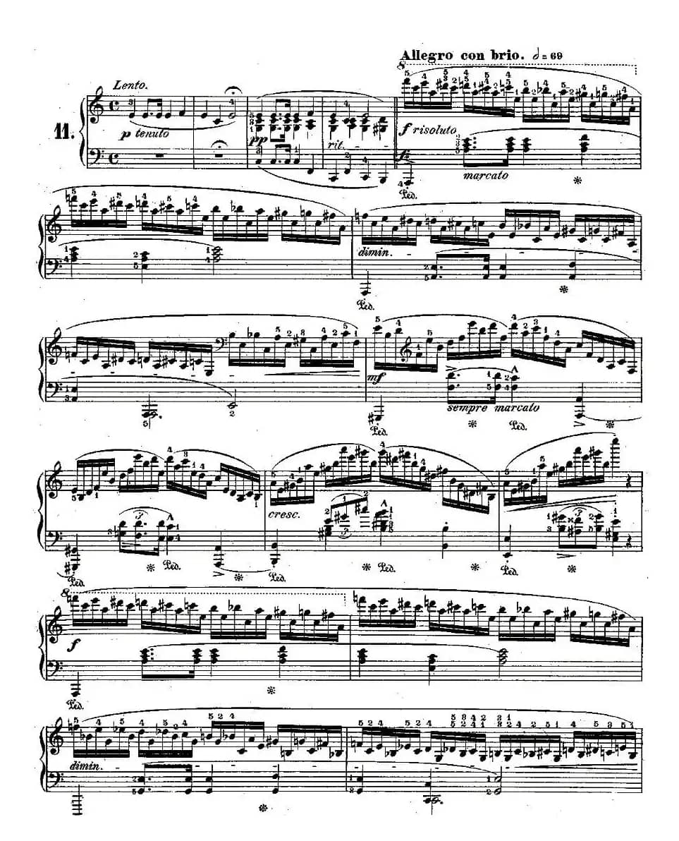 肖邦钢琴练习曲，Op.25之十一