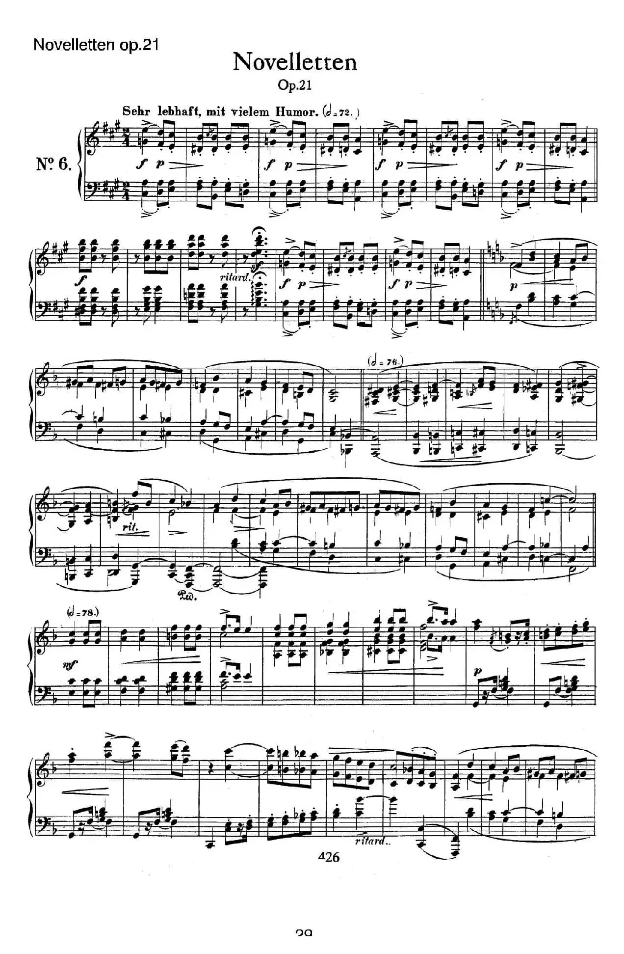 Novelletten Op.21（6）