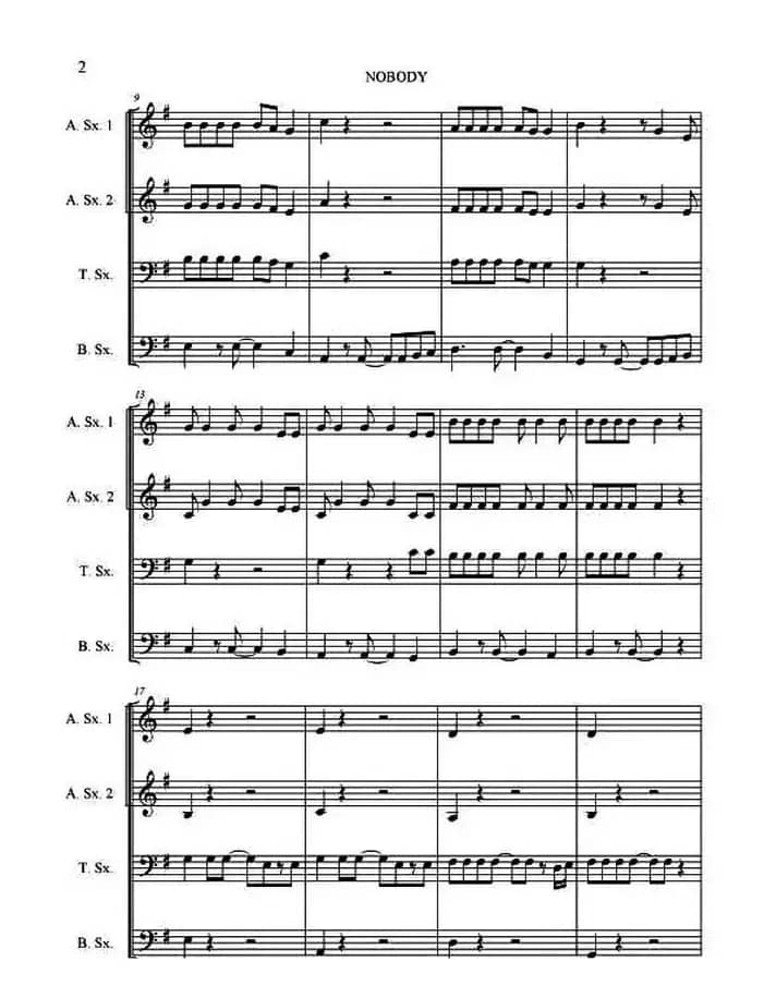 nobody（四重奏总谱）