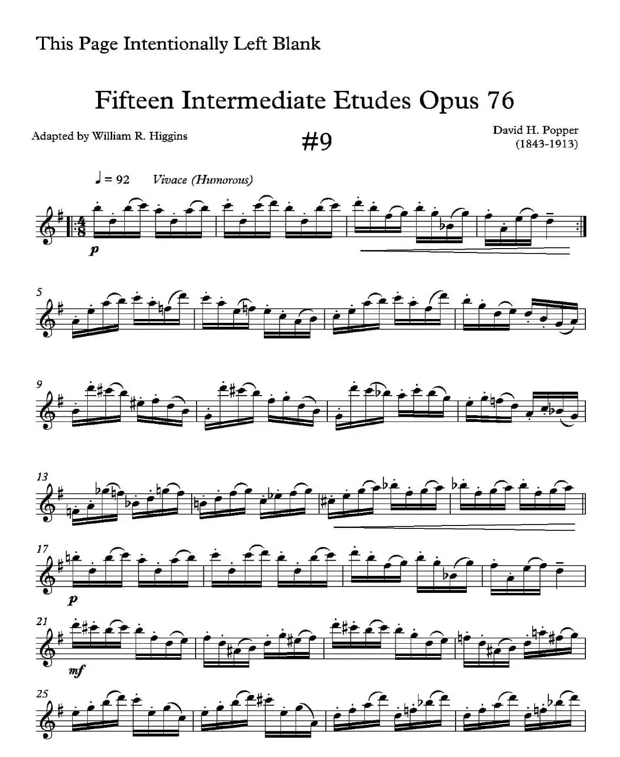 中级练习曲15首 Op76（9）