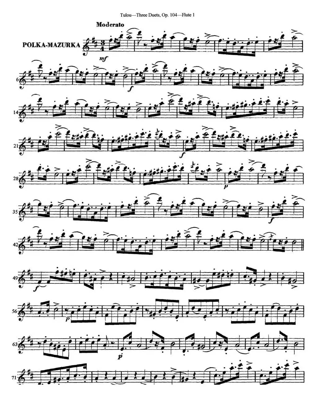 图露三首长笛简易重奏曲Op.104（Flute 1）（NO.2）