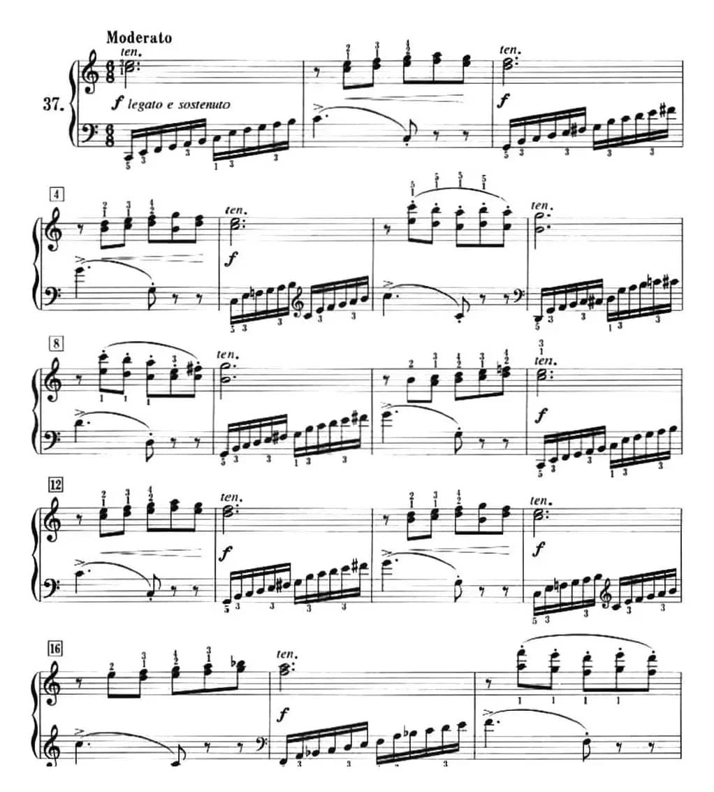 50首莱蒙钢琴练习曲 作品37（NO.37）